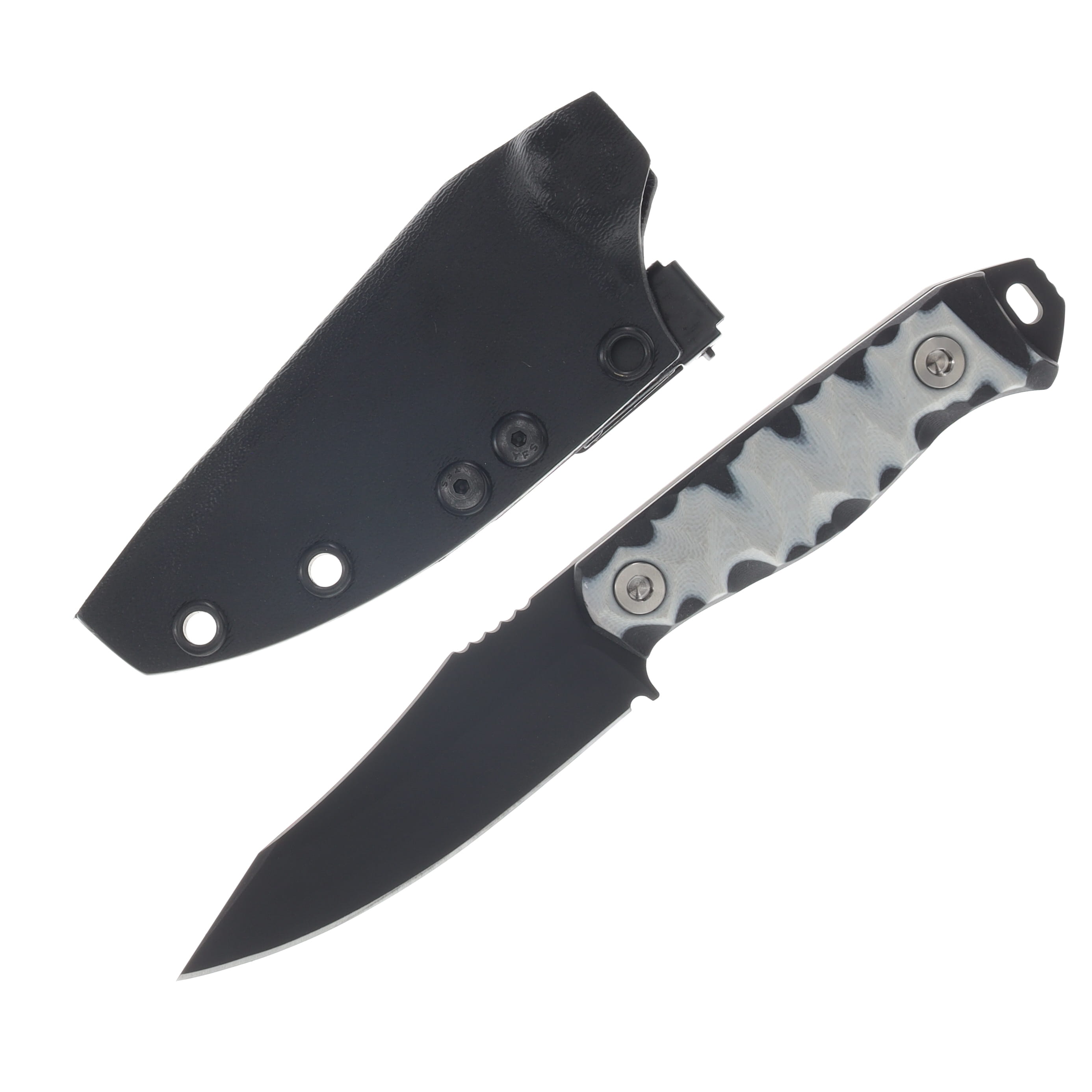 Half Face Blades Field Knife Jr White – Black 3.5in Plain Black Drop Point HFFKJWHBK View 1