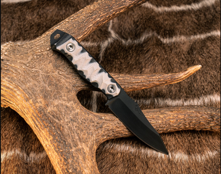 Half Face Blades Field Knife Jr White – Black 3.5in Plain Black Drop Point HFFKJWHBK View 5