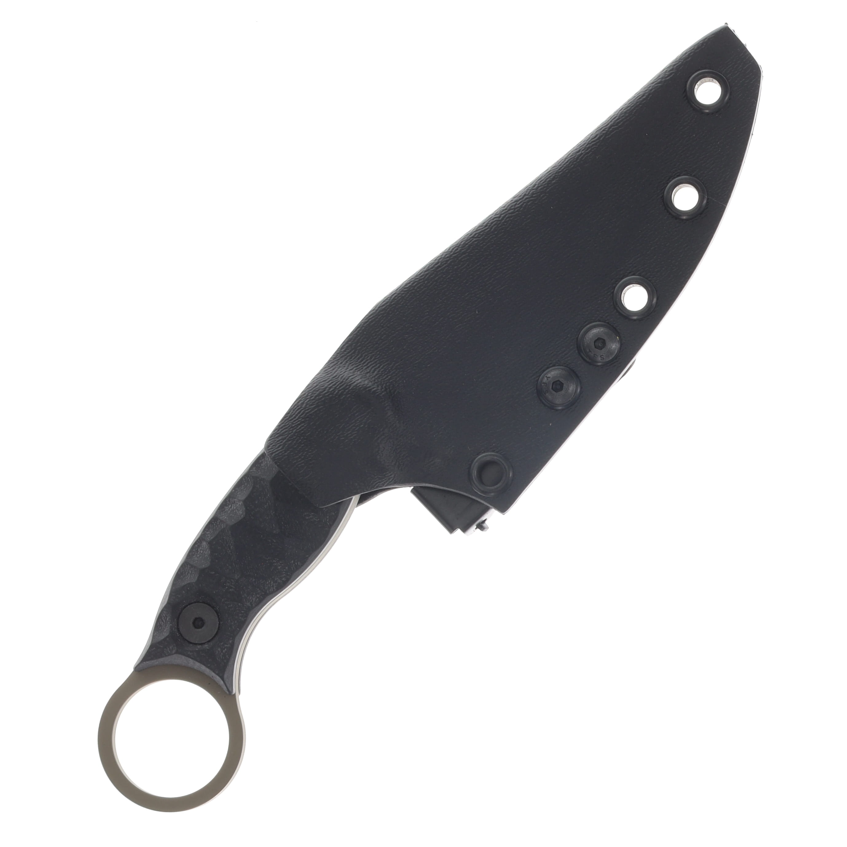 Half Face Osoraku 3in Mini Fixed Knife Black G10 FDE Cerakote Allen Bolts Chaos Grip HFOSORAKUBK View 4