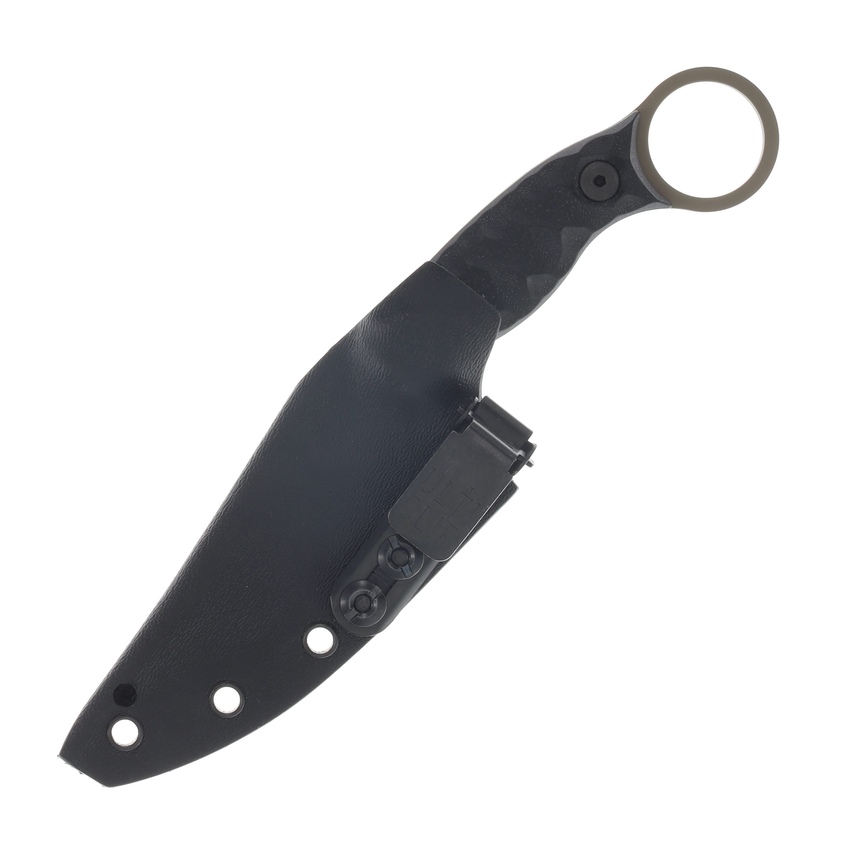 Half Face Osoraku 3in Mini Fixed Knife Black G10 FDE Cerakote Allen Bolts Chaos Grip HFOSORAKUBK View 3