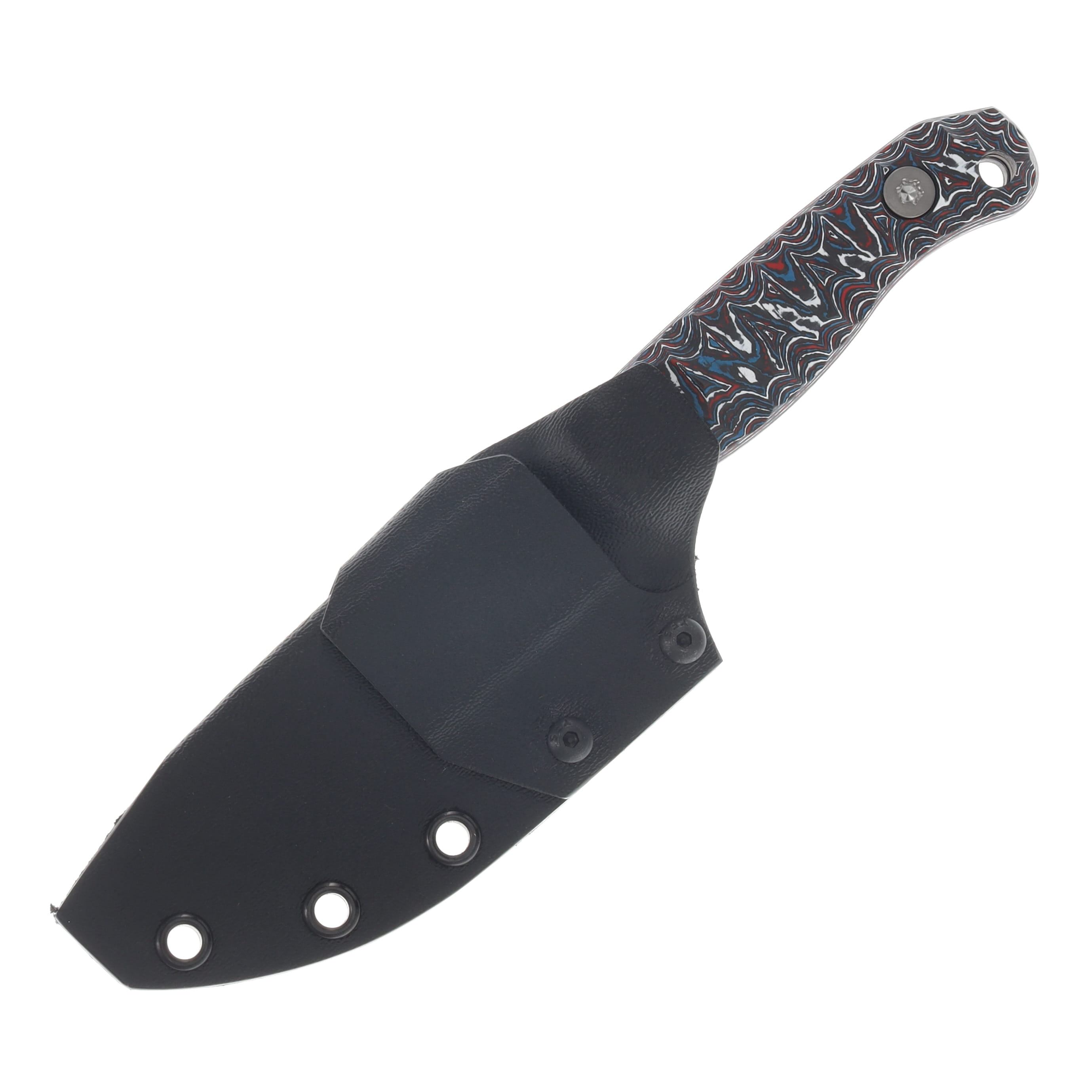 Half Face Skinner Jr Fixed Knife Nebula Carbon Armor Black Cerakote Ti Allen Bolts Textured Grip HFSKINJRNEBCN View 4