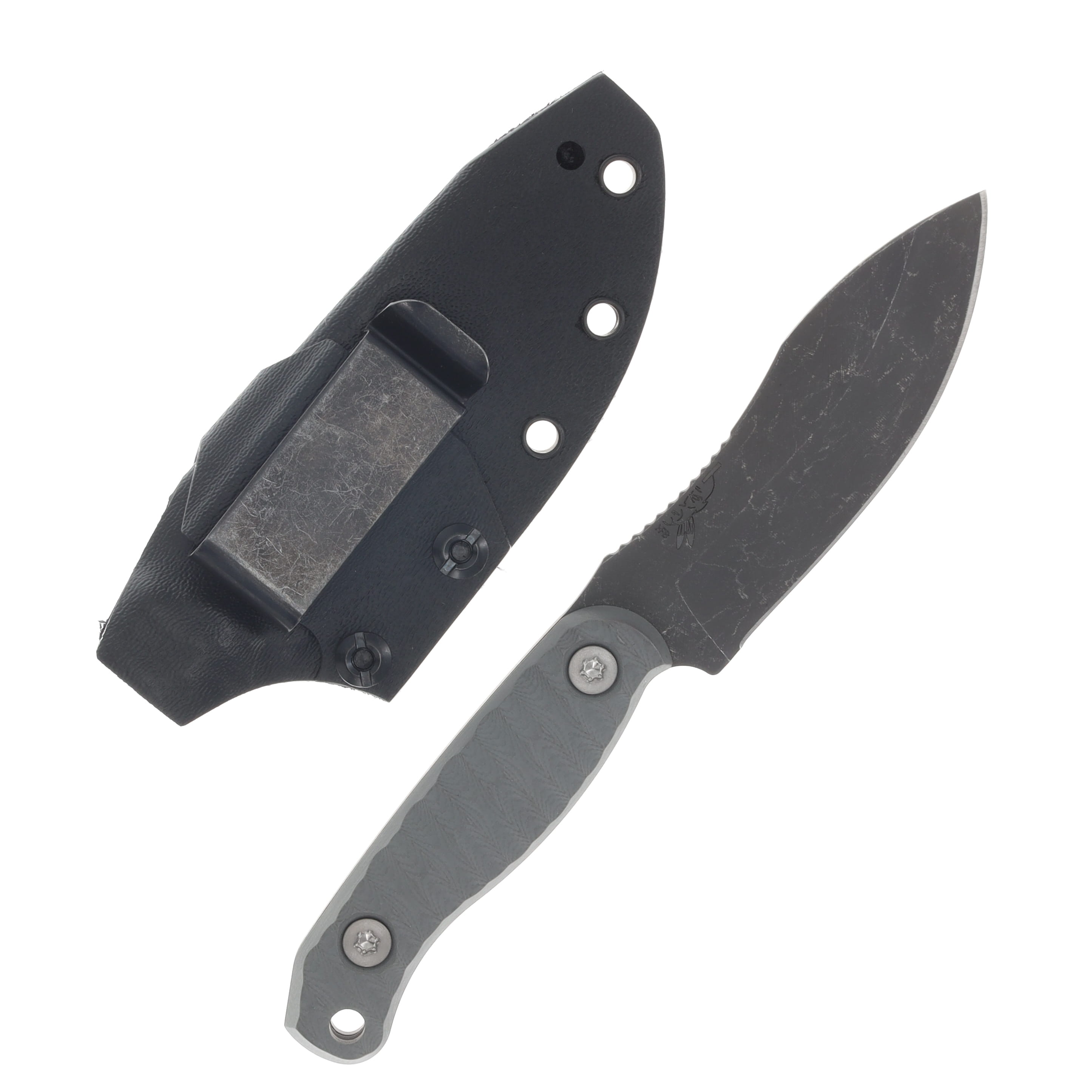 Half Face Skinner Jr Fixed Knife Grey G10 Ti Torx Bolts Textured Grip HFSKINJRGY View 2