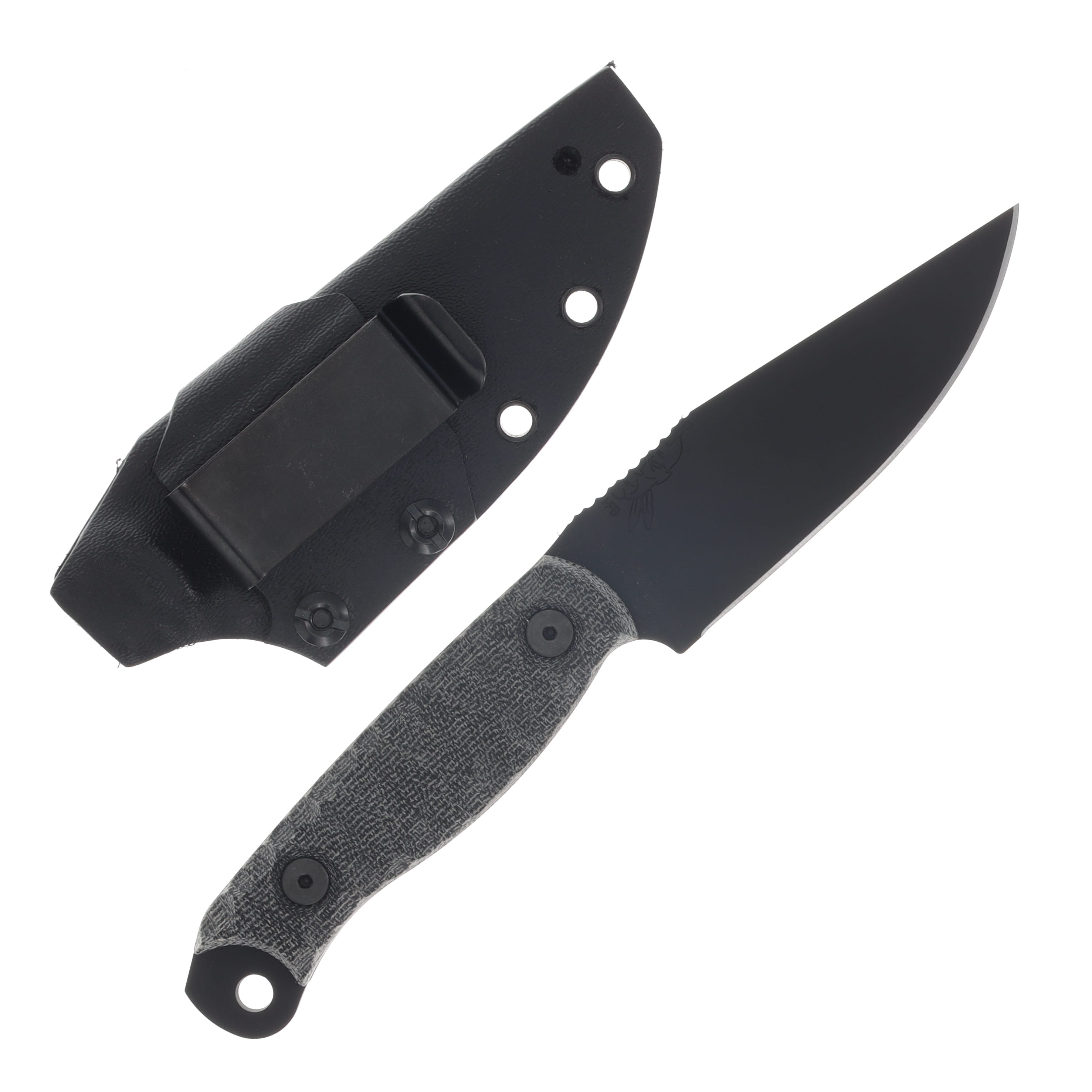 Half Face Blades Crow Scalper 4in Plain Armor Black Cerakote Drop Point HFCROWSCALPBCM View 2