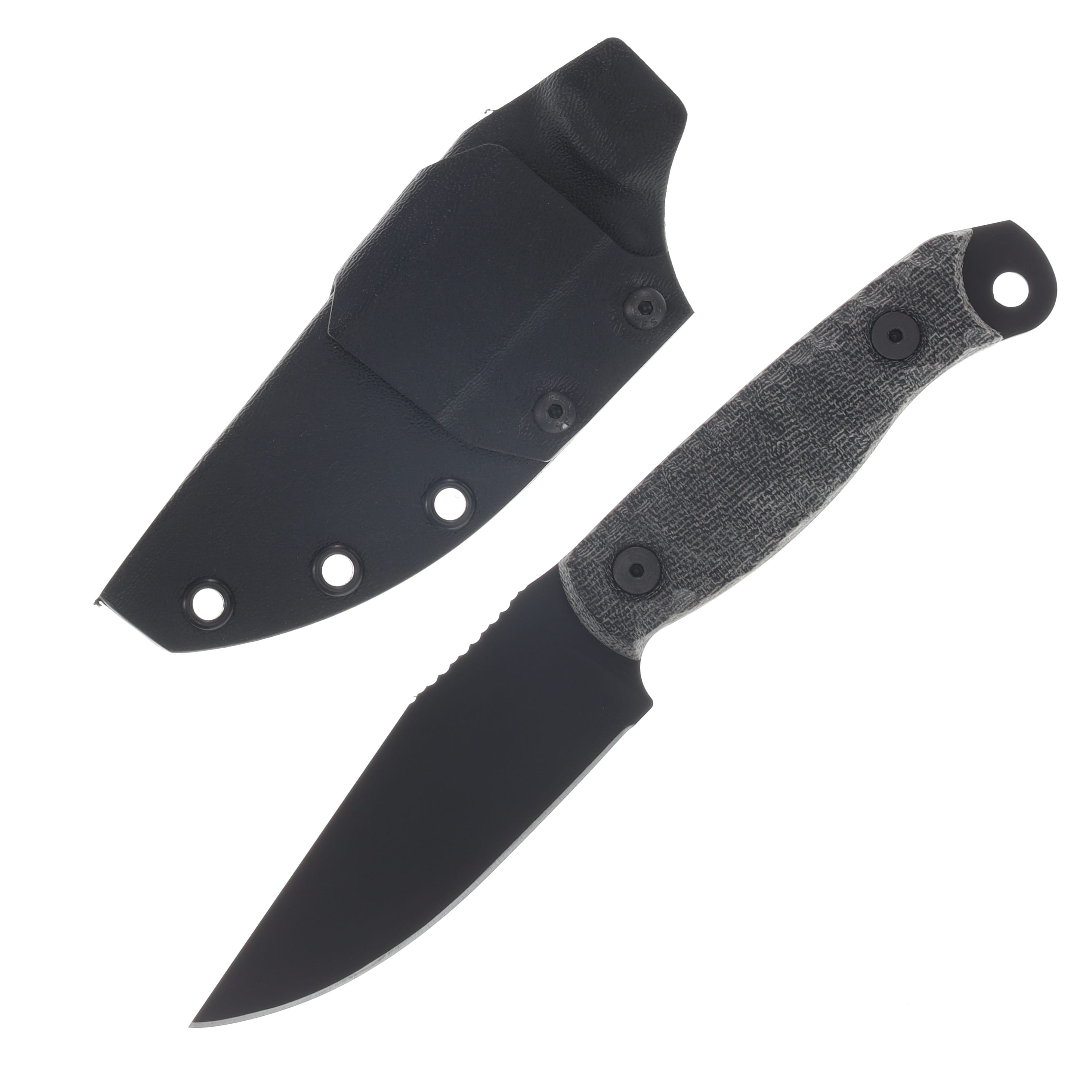 Half Face Blades Crow Scalper 4in Plain Armor Black Cerakote Drop Point HFCROWSCALPBCM View 1