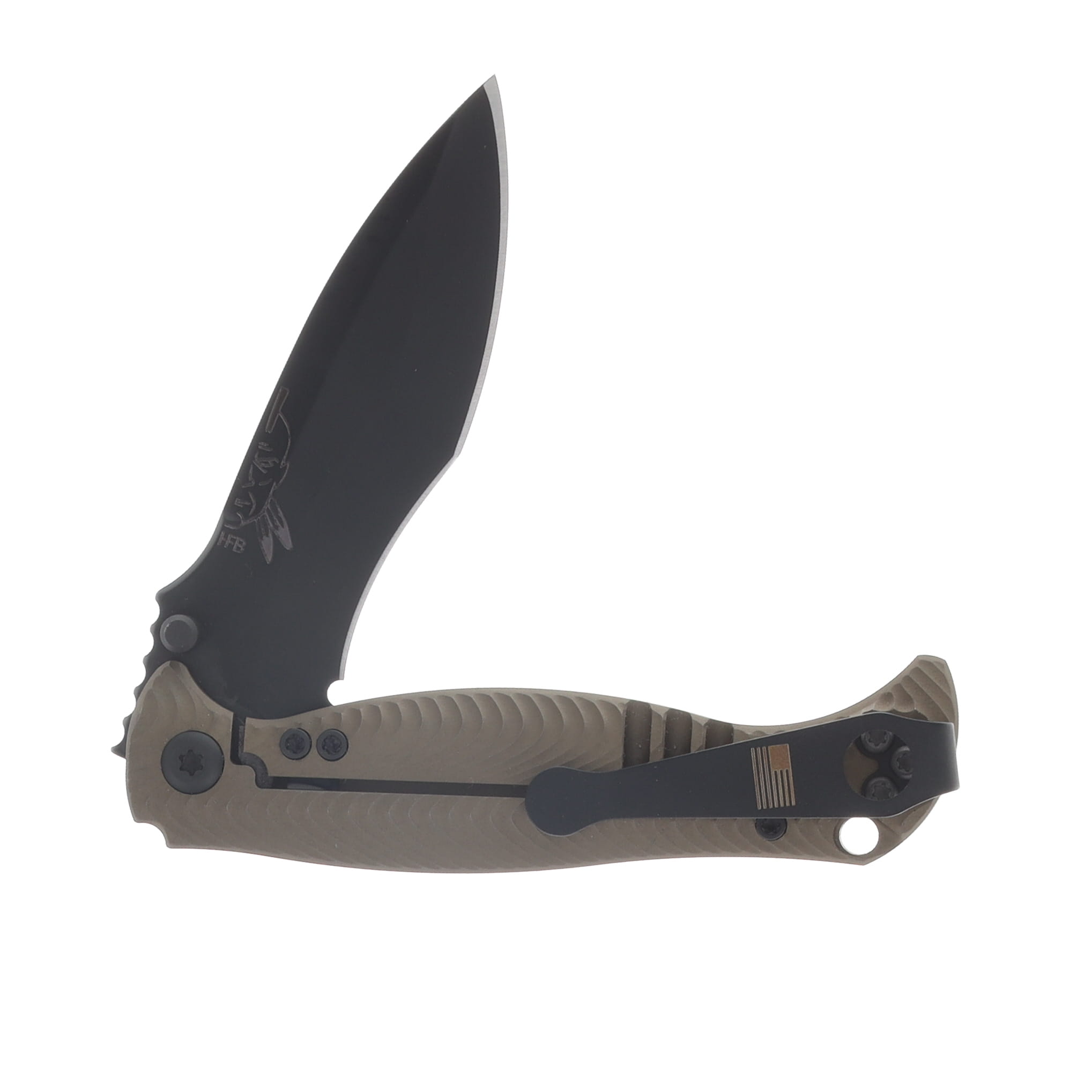 Half Face Extremis Folder Blasted Bronze Anodized Titanium Ti Scales PVD Coated Blade HFEXTREMFLDBLSTBZANO View 4