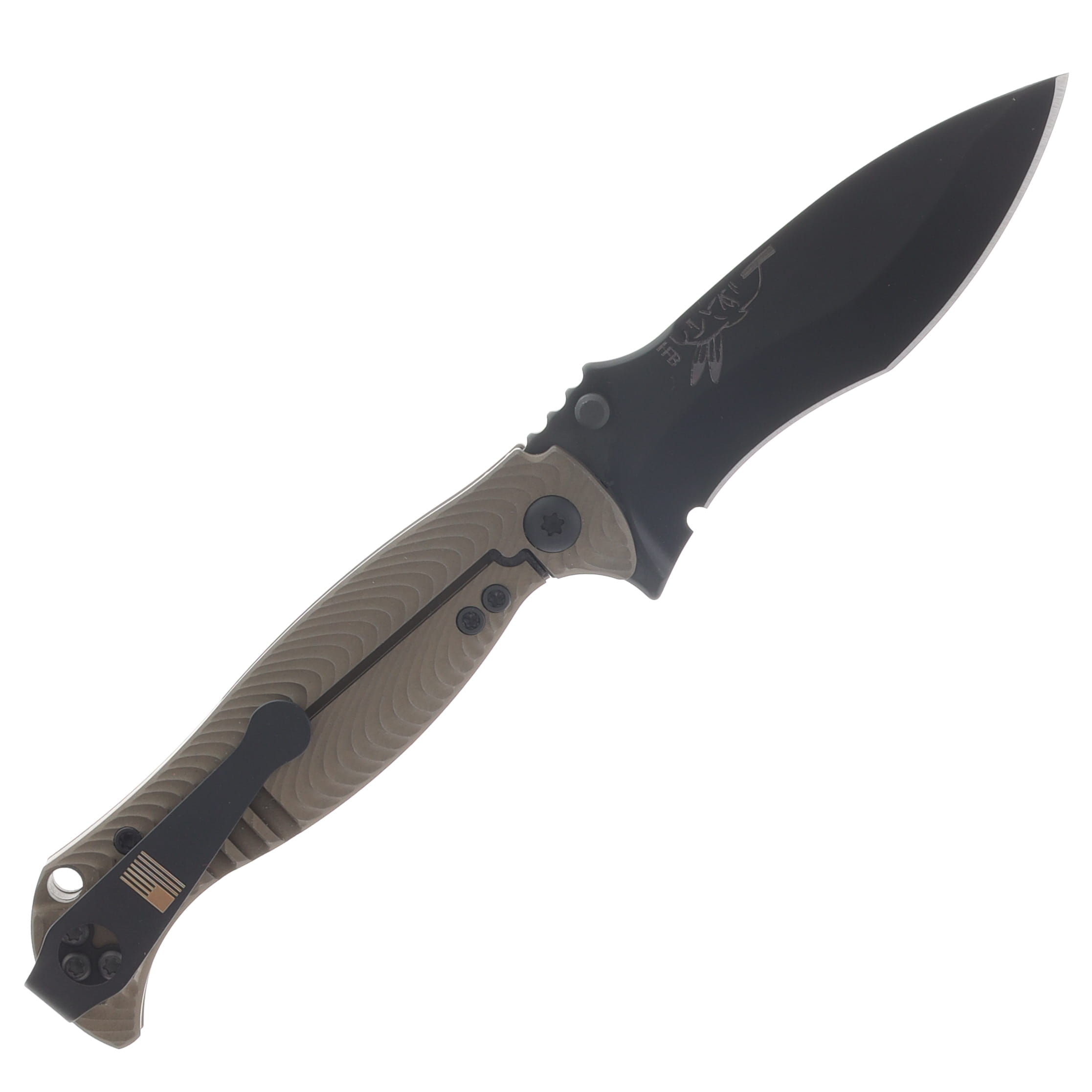 Half Face Extremis Folder Blasted Bronze Anodized Titanium Ti Scales PVD Coated Blade HFEXTREMFLDBLSTBZANO View 2