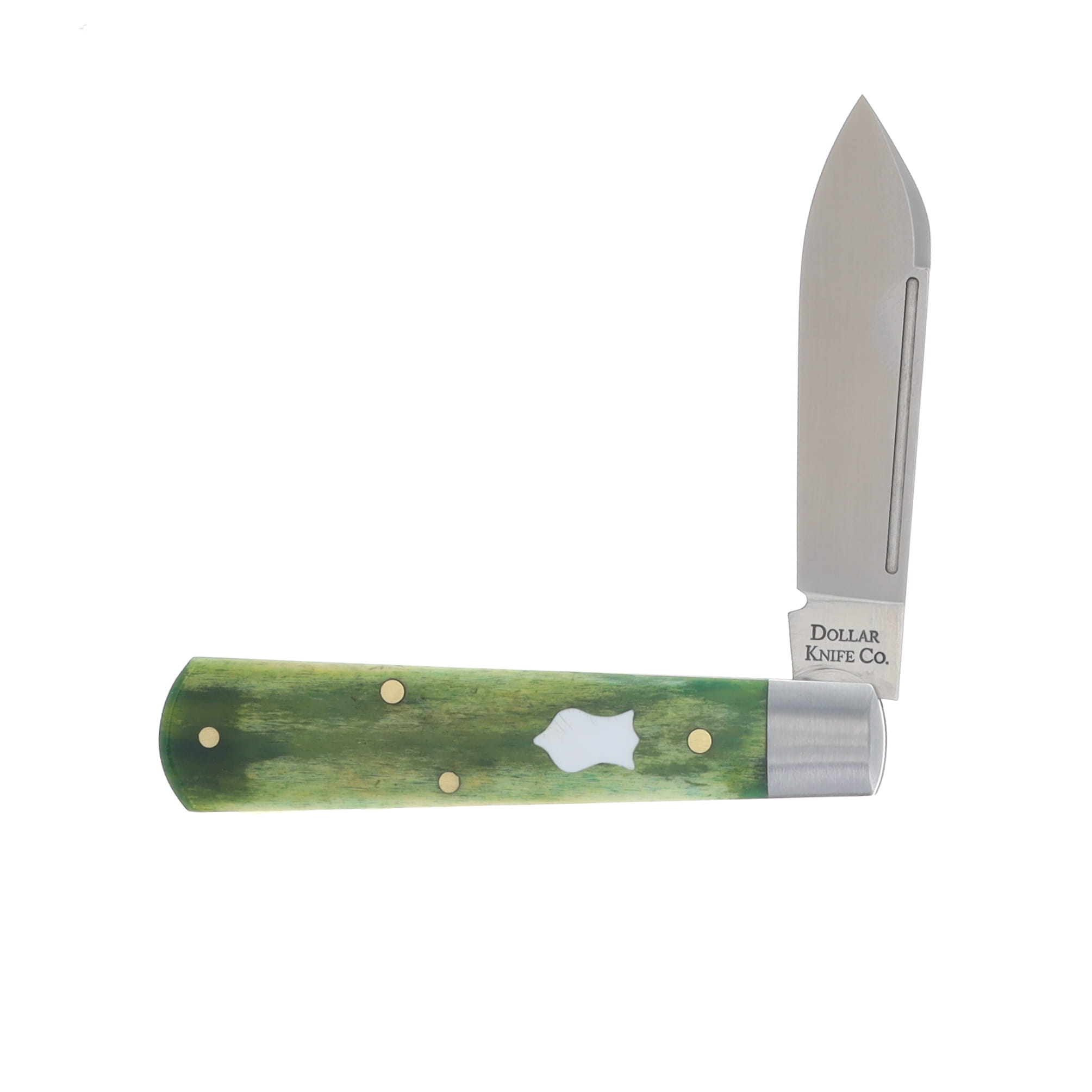 Dollar Knife Company Green Smooth Bone White Shield 1-of-25 DKCGCB-WS View 3