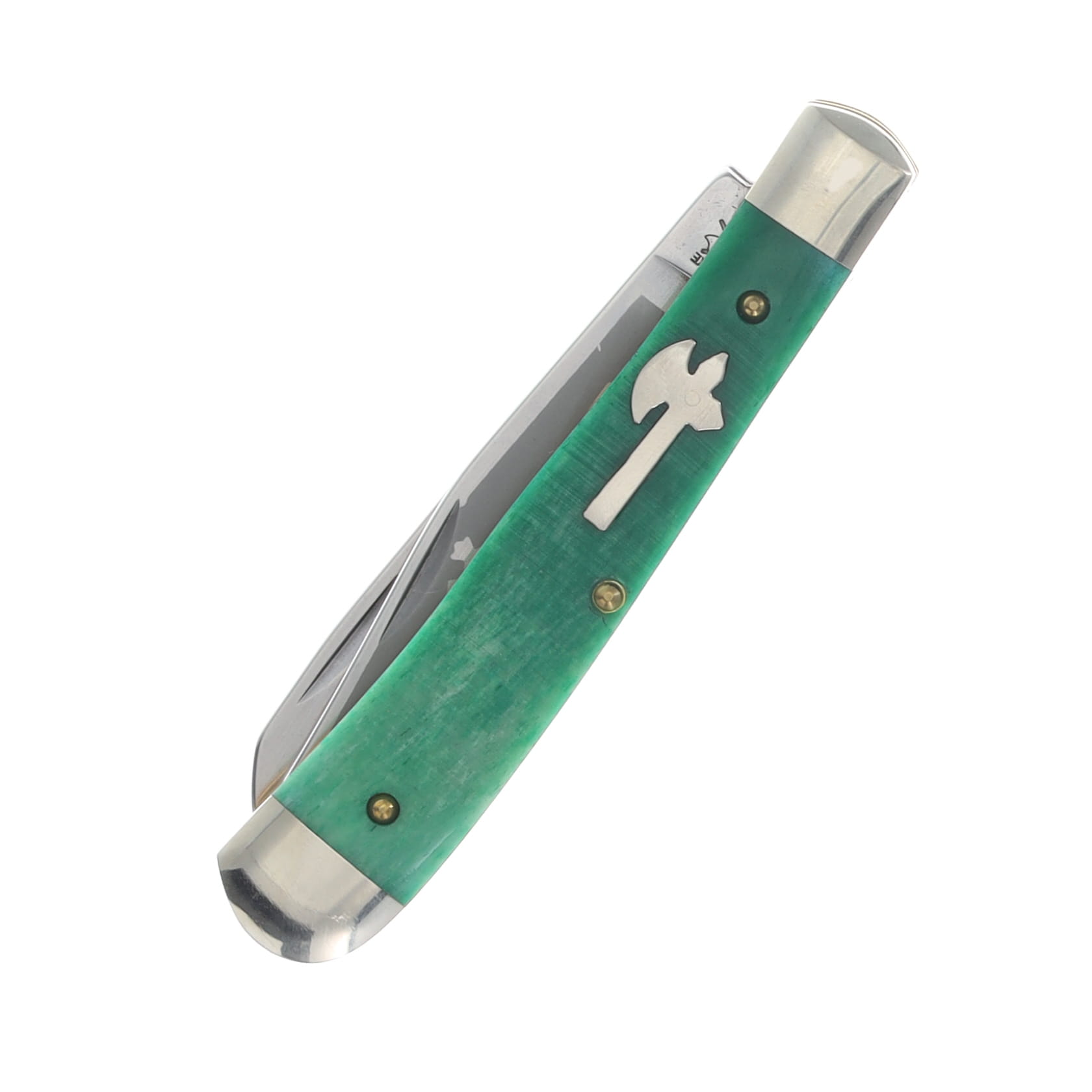 Battle Axe Knives Green Sawcut Bone 1-of-10 CCBA5219-GSCB View 4