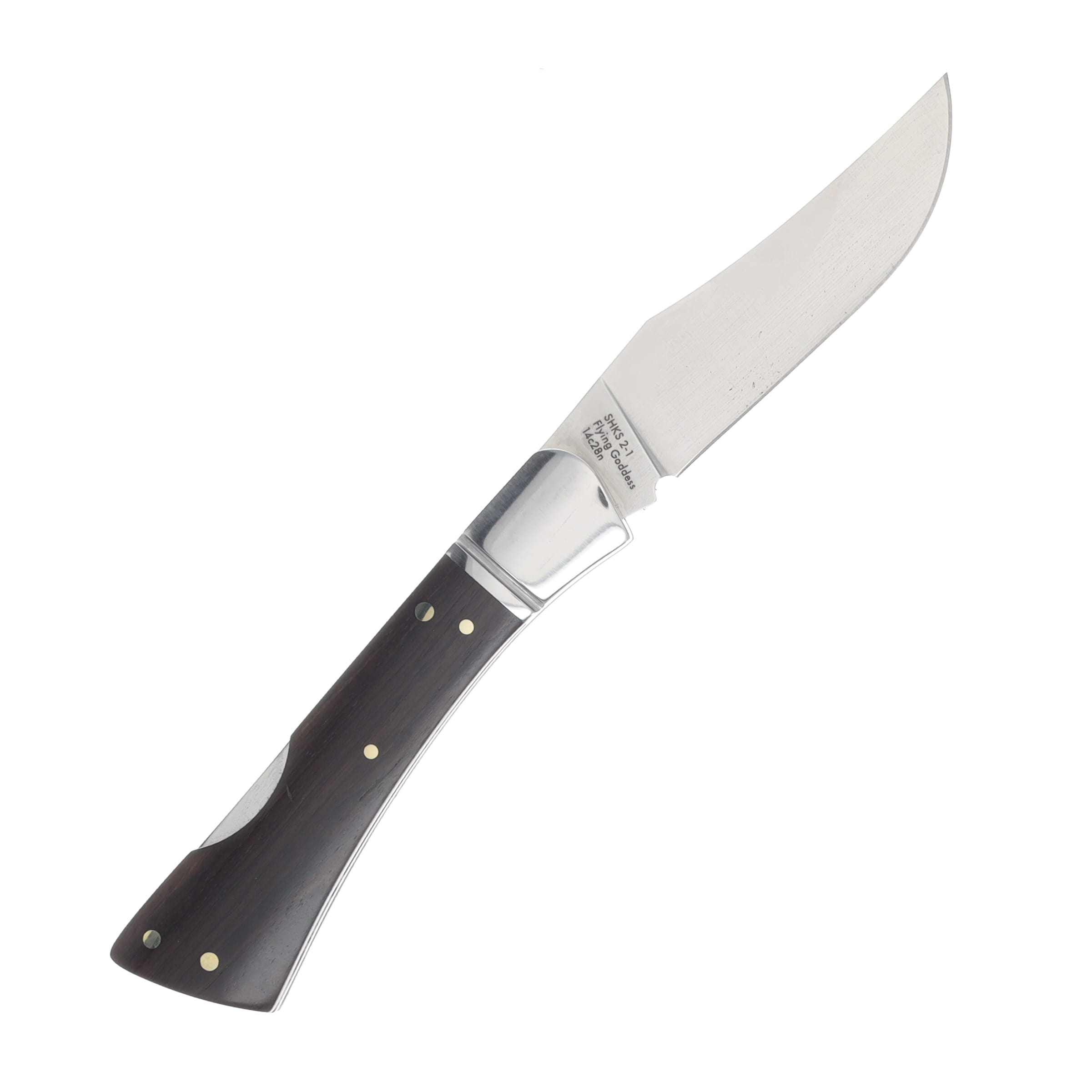 Finch Flying Goddess Alley Cat 2.75in Plain Satin Modified Clip Point FG215 View 2