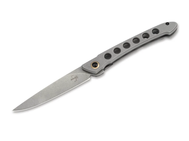 Boker Plus Urban Spillo Framelock Folding Knife Stonewash Drop Point/Stainless Steel BK01BO475 View 1