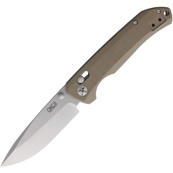 Ontario Knife Co Corporal Tan 3.5in Plain Black Drop Point ON9006 View 1