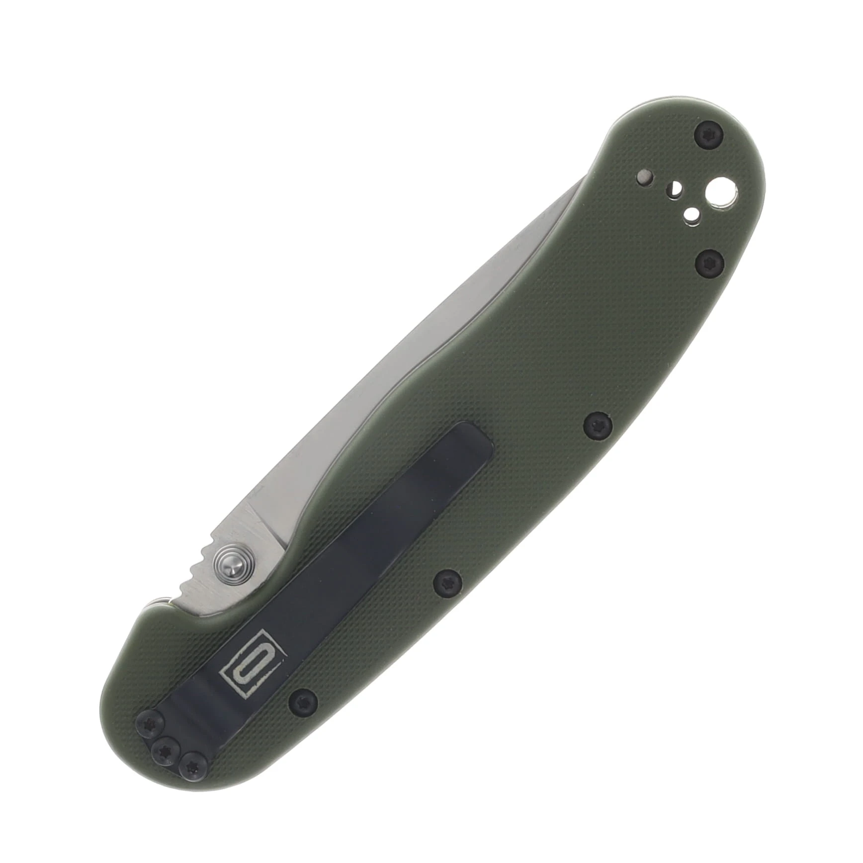 Ontario RAT I Foliage Green 3.62in Plain Satin Drop Point ON8848FG View 6