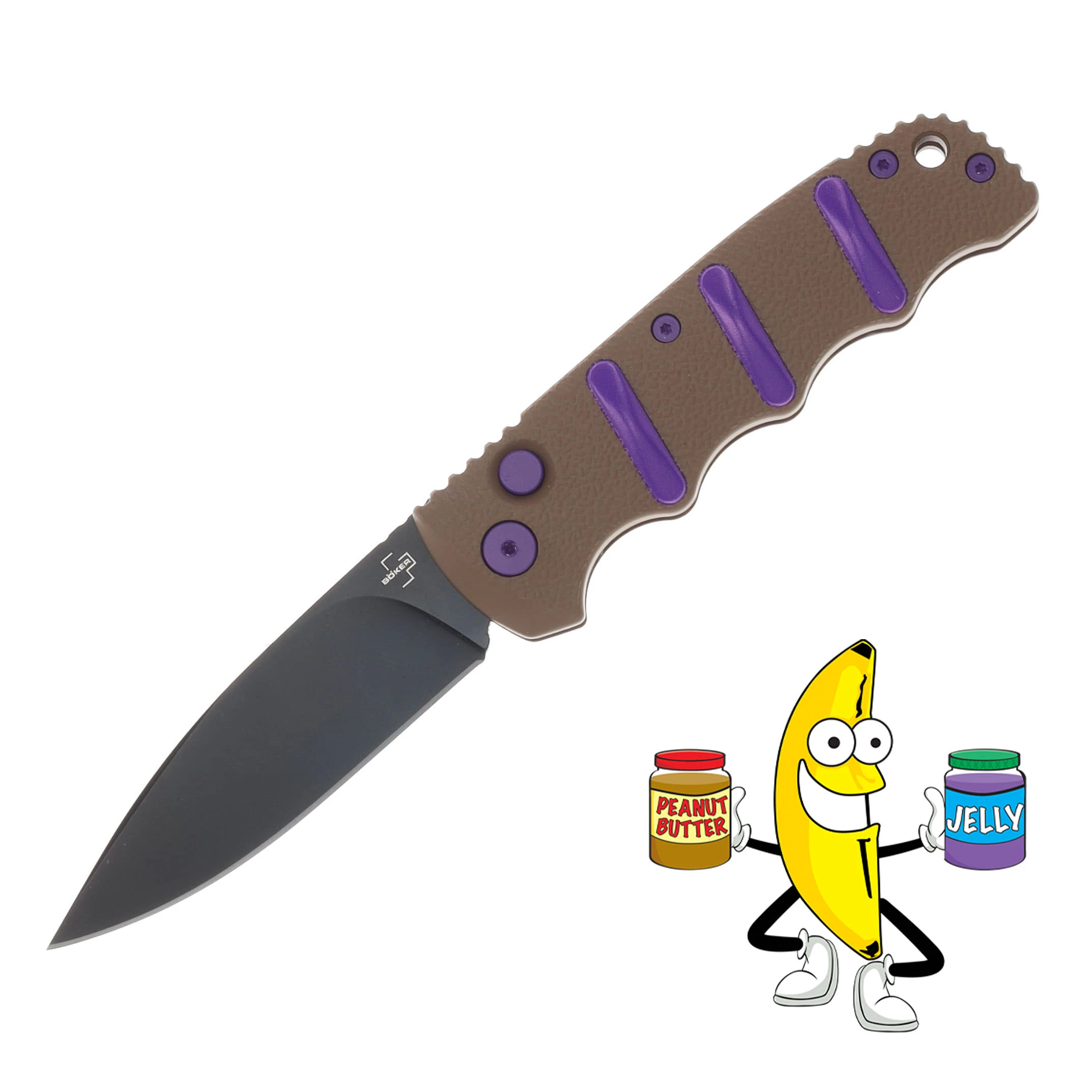 Boker Plus SMKW Exclusive Kalashnikov OTS Auto Peanut Butter and Jelly Handle AUBK01BP0103SOI View 1