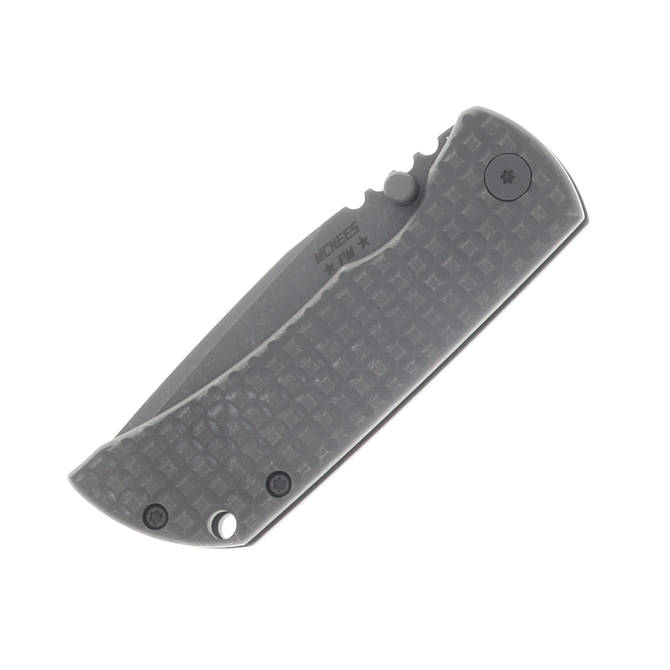 McNees PM Mac 2 Folding Knife Gen 2 Stonewash MagnaCut/Stonewash Frag Titanium MAC3PMFGATSWSW View 5