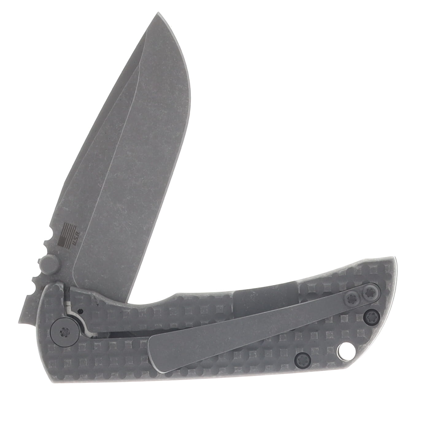 McNees PM Mac 2 Folding Knife Gen 2 Stonewash MagnaCut/Stonewash Frag Titanium MAC3PMFGATSWSW View 4