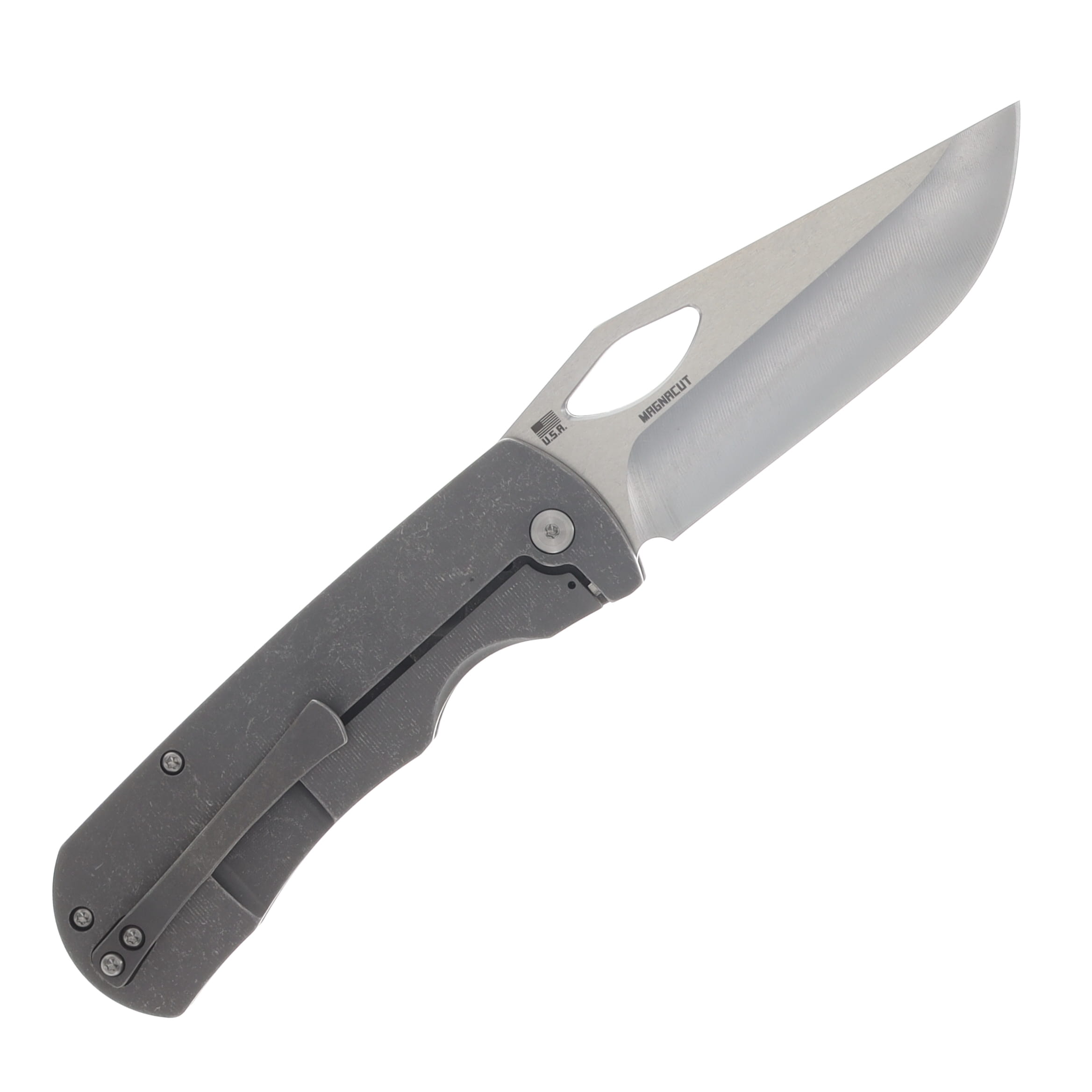 McNees Dixon Folding Knife Stonewash MagnaCut/Atomic Stonewash Titanium with Satin Hardware MCDIXATSWSATHW View 2