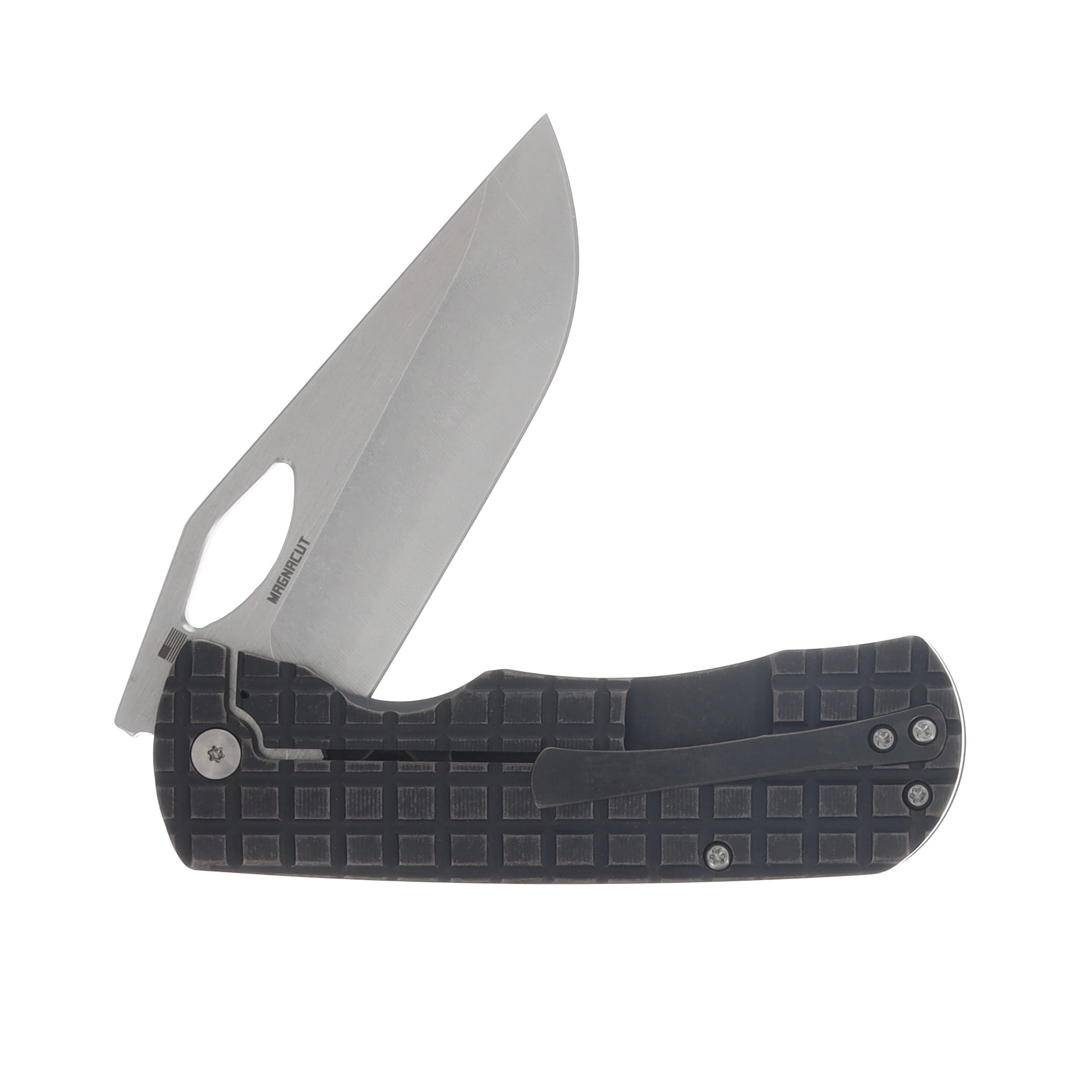 McNees Dixon Folding Knife Stonewash MagnaCut/Frag Antique Titanium with Satin Hardware MCDIXFGANTIQSATHW View 4