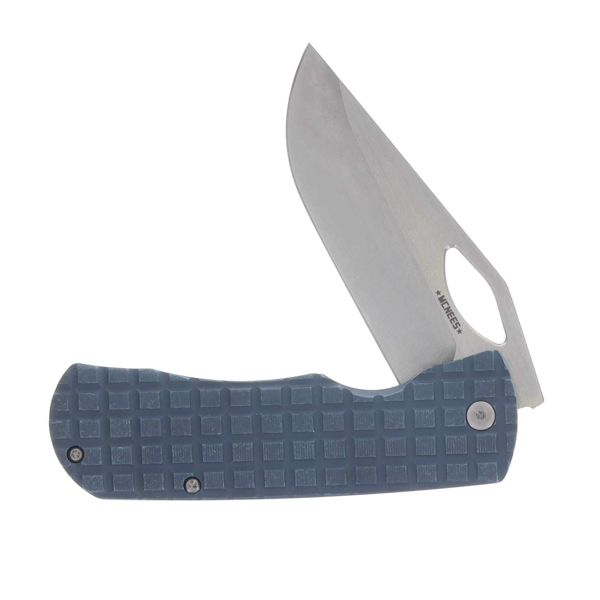 McNees Dixon Folding Knife Stonewash MagnaCut/Frag Blue Titanium with Satin Hardware MCDIXFGATBLSATHW View 3
