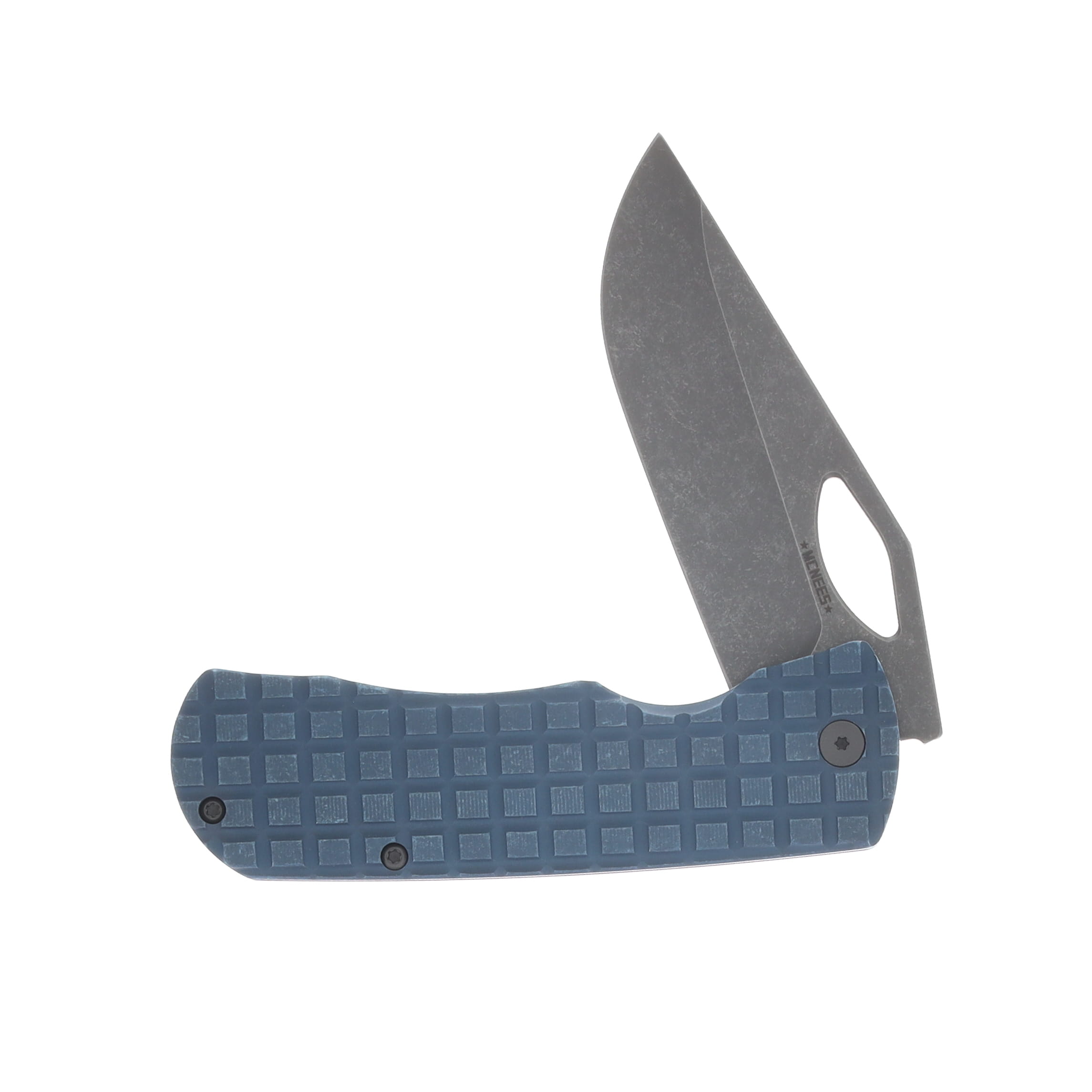 McNees Dixon Folding Knife Stonewash MagnaCut/Frag Blue Titanium with Stonewash Hardware MCDIXFGATBLSWHW View 3