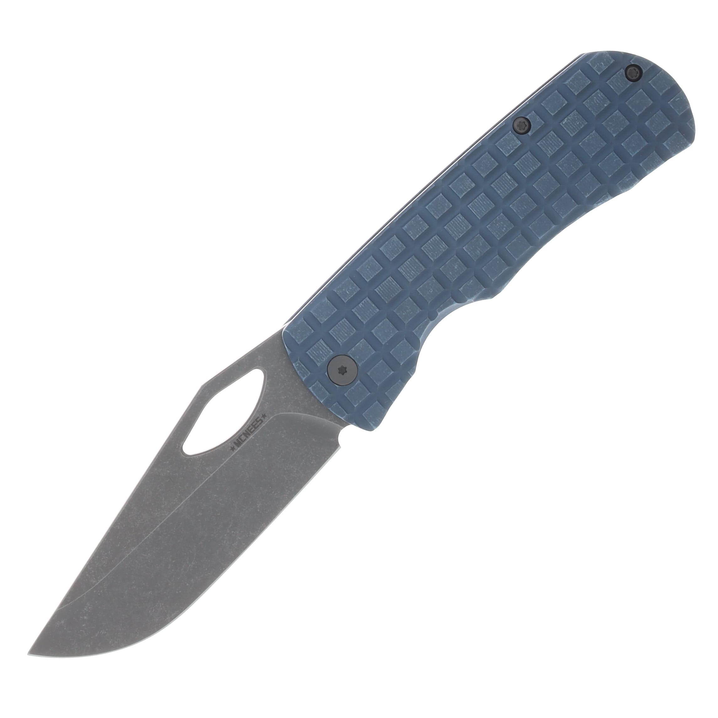 McNees Dixon Folding Knife Stonewash MagnaCut/Frag Blue Titanium