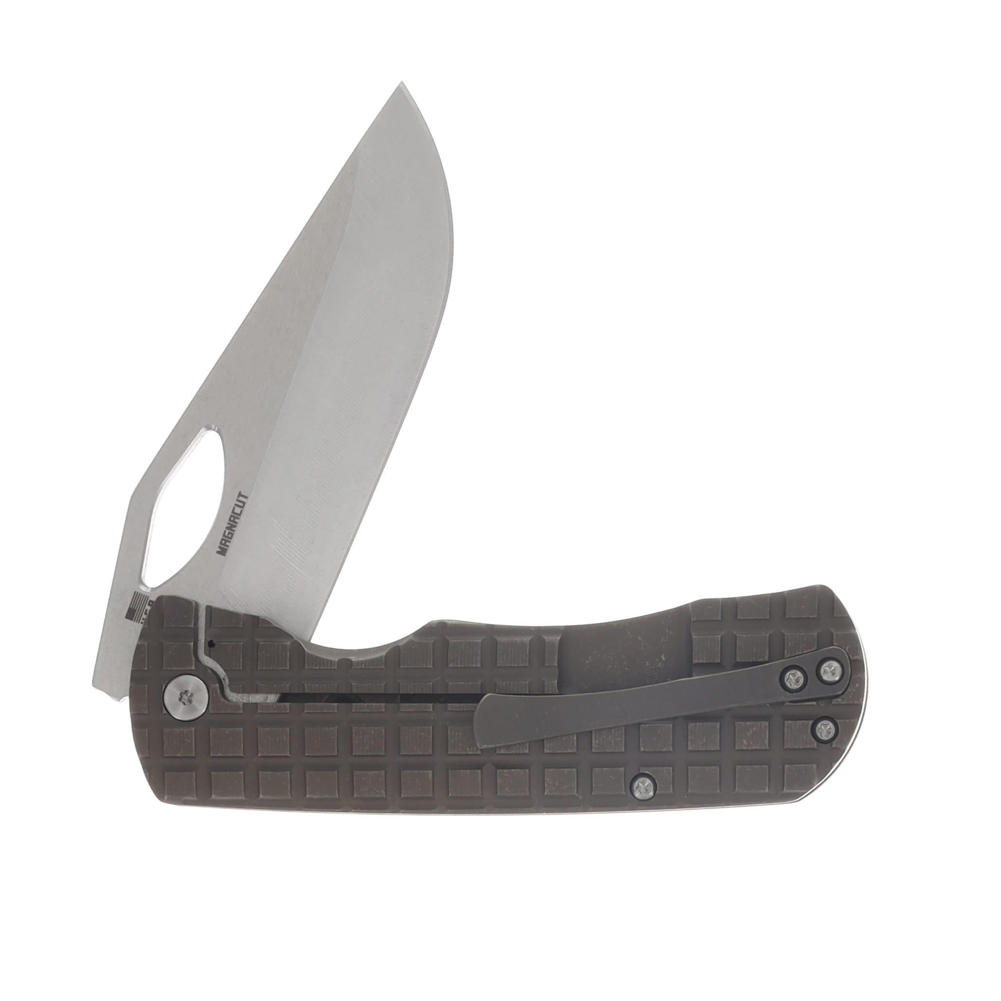 McNees Dixon Folding Knife Stonewash MagnaCut/Frag Bronze Titanium with Satin Hardware MCDIXFGATBZSATHW View 4