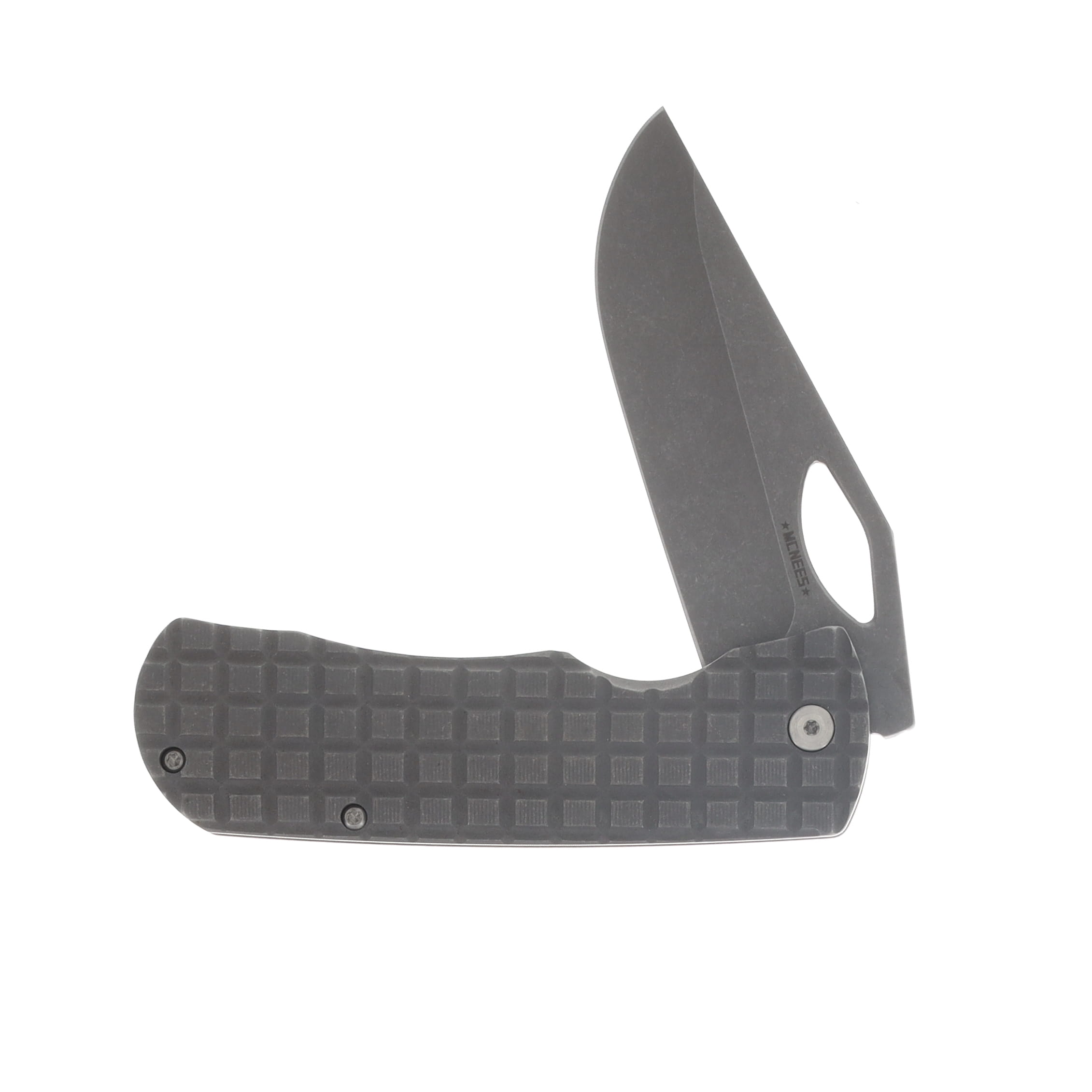 McNees Dixon Folding Knife Stonewash MagnaCut/Frag Atomic Stonewash Titanium with Satin Hardware MCDIXFGATSWSATHW View 3