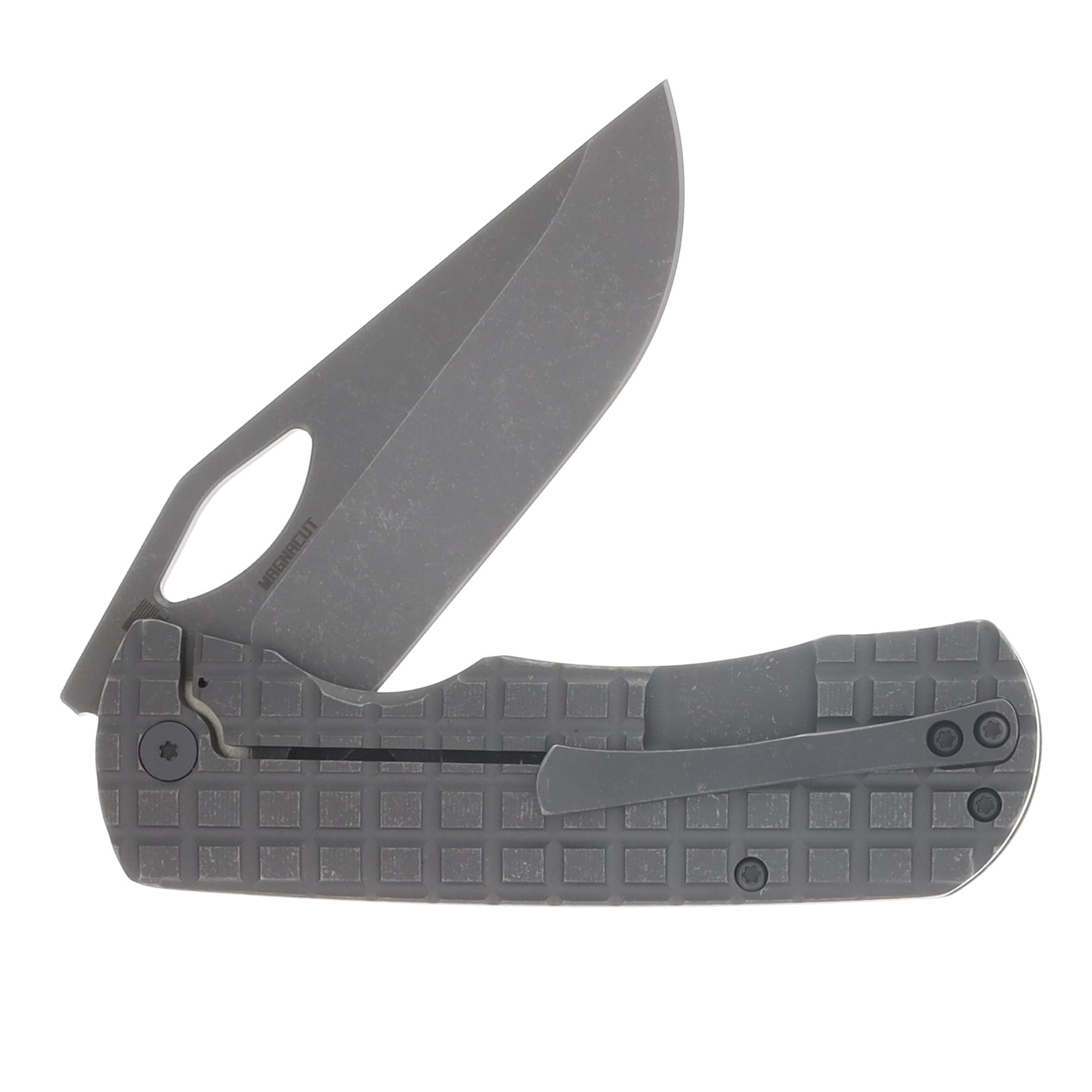McNees Dixon Folding Knife Stonewash MagnaCut/Frag Atomic Stonewash Titanium with Stonewash Hardware MCDIXFGATSWSWHW View 4