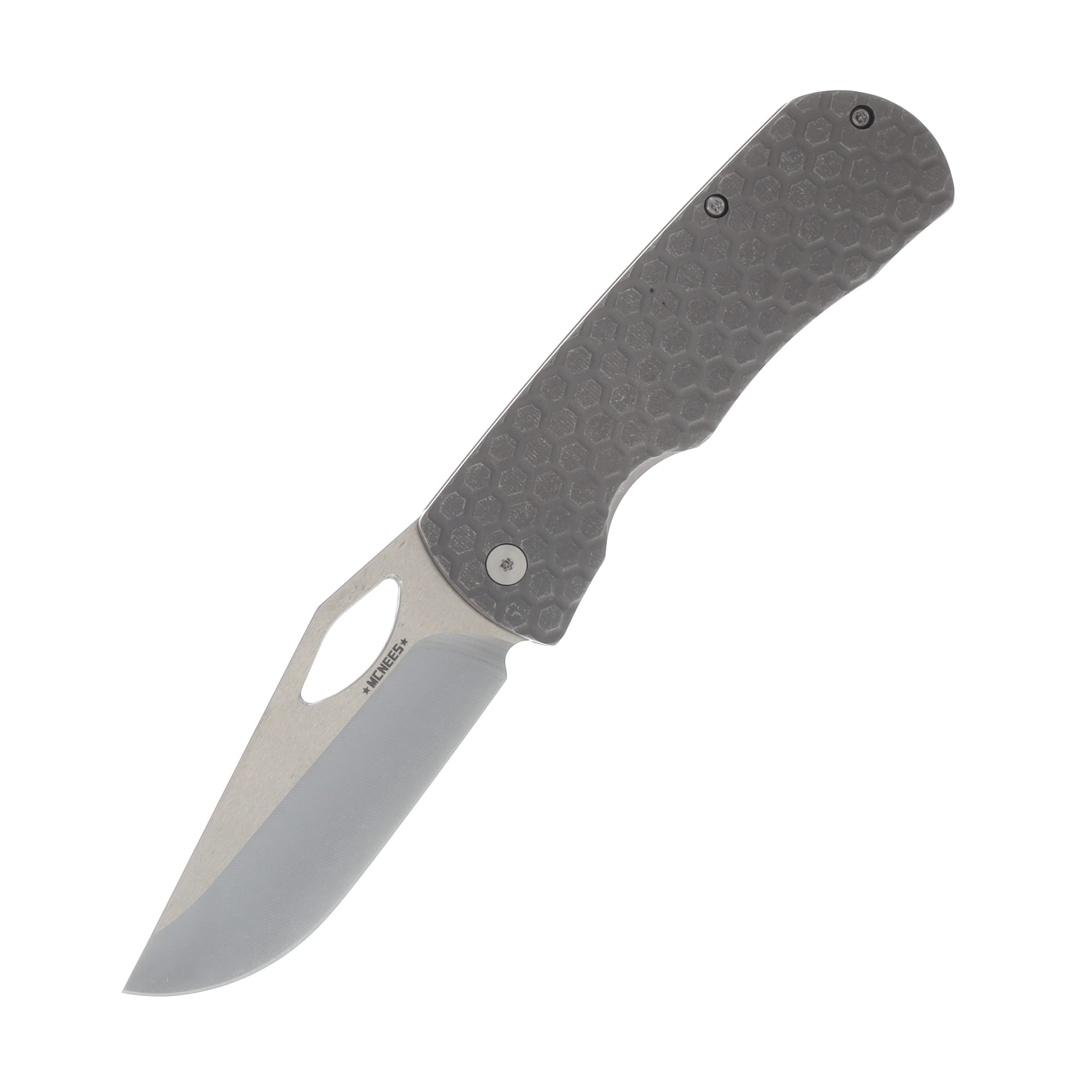 McNees Dixon Folding Knife Stonewash MagnaCut/Honeycomb Atomic Stonewash Titanium with Satin Hardware MCDIXHONEYATSWSATHW View 1