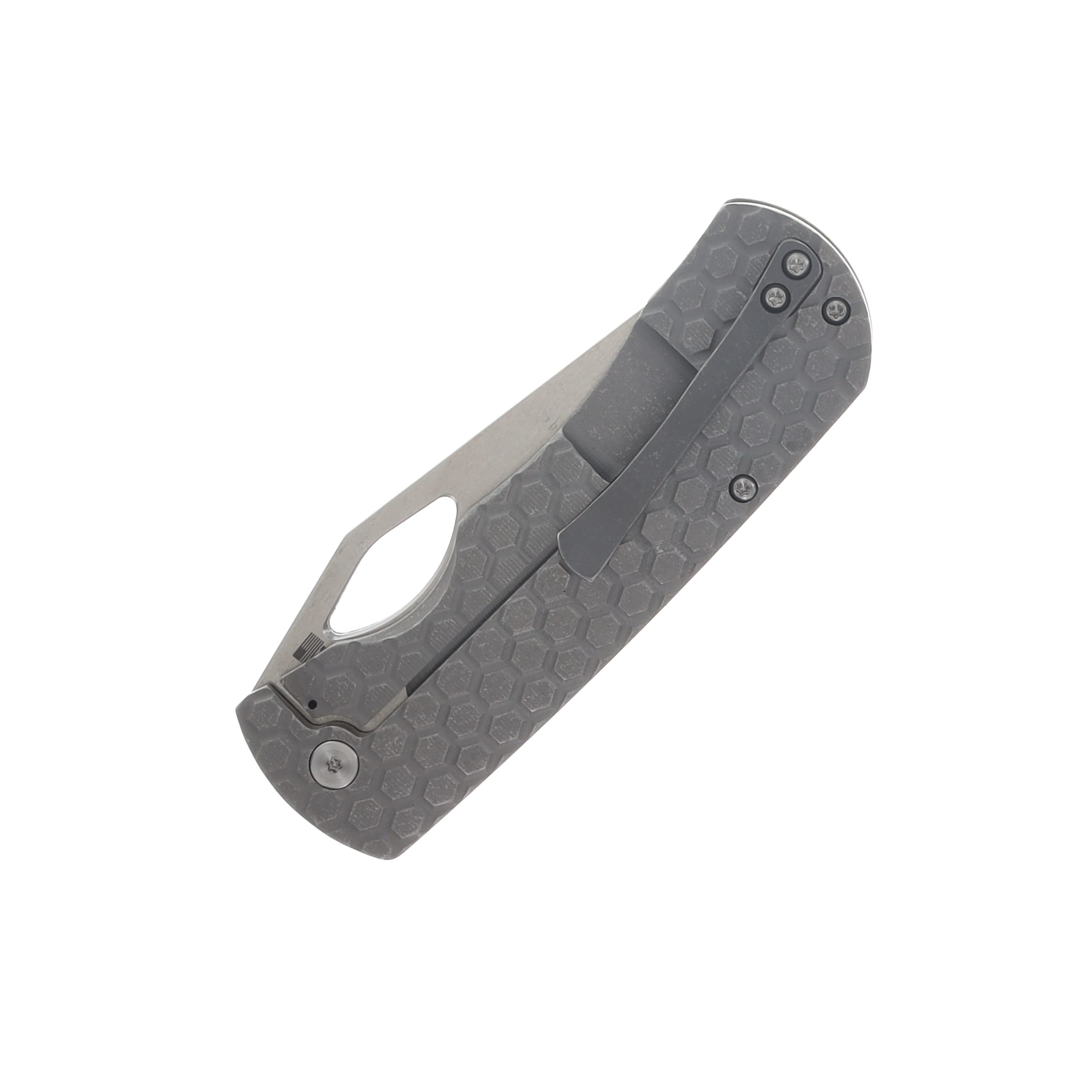 McNees Dixon Folding Knife Stonewash MagnaCut/Honeycomb Atomic Stonewash Titanium with Satin Hardware MCDIXHONEYATSWSATHW View 6