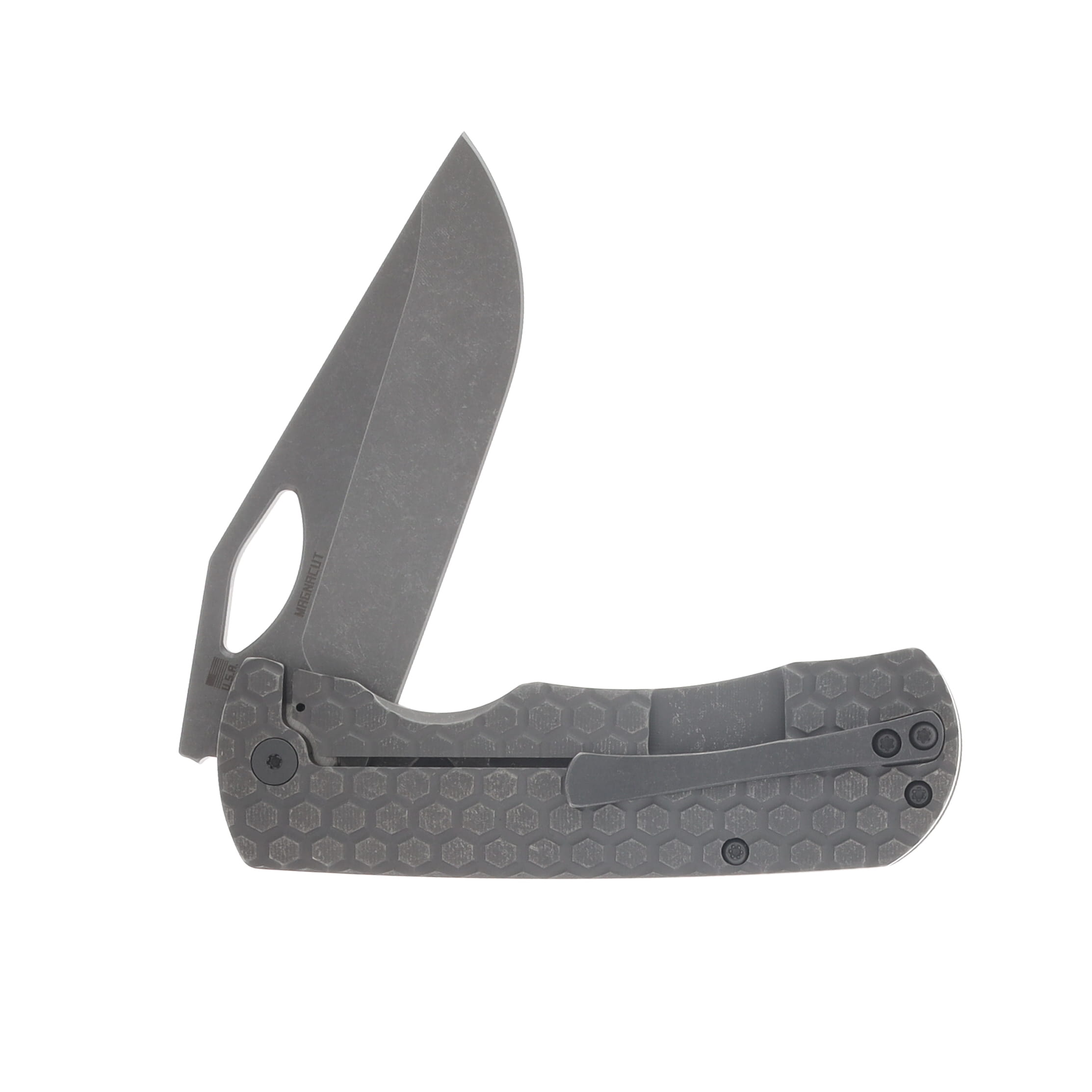 McNees Dixon Folding Knife Stonewash MagnaCut/Honeycomb Atomic Stonewash Titanium with Stonewash Hardware MCDIXHONEYATSWSWHW View 3