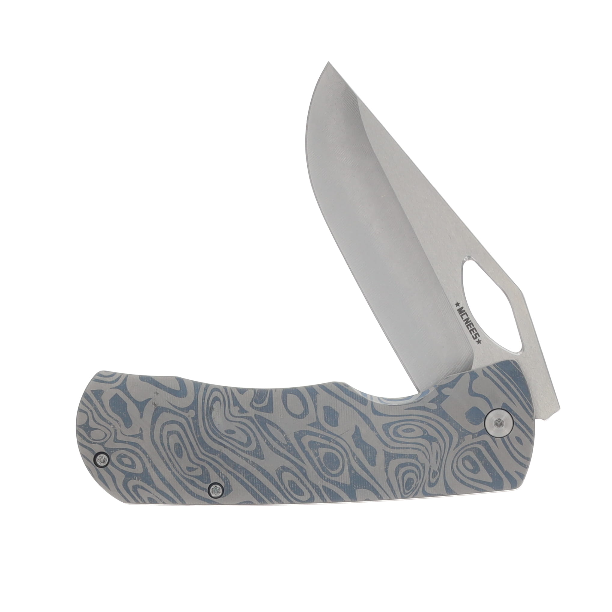 McNees Dixon Folding Knife MagnaCut/Rippled Blue Titanium with Satin Hardware MCDIXRIPATBLSATHW View 4