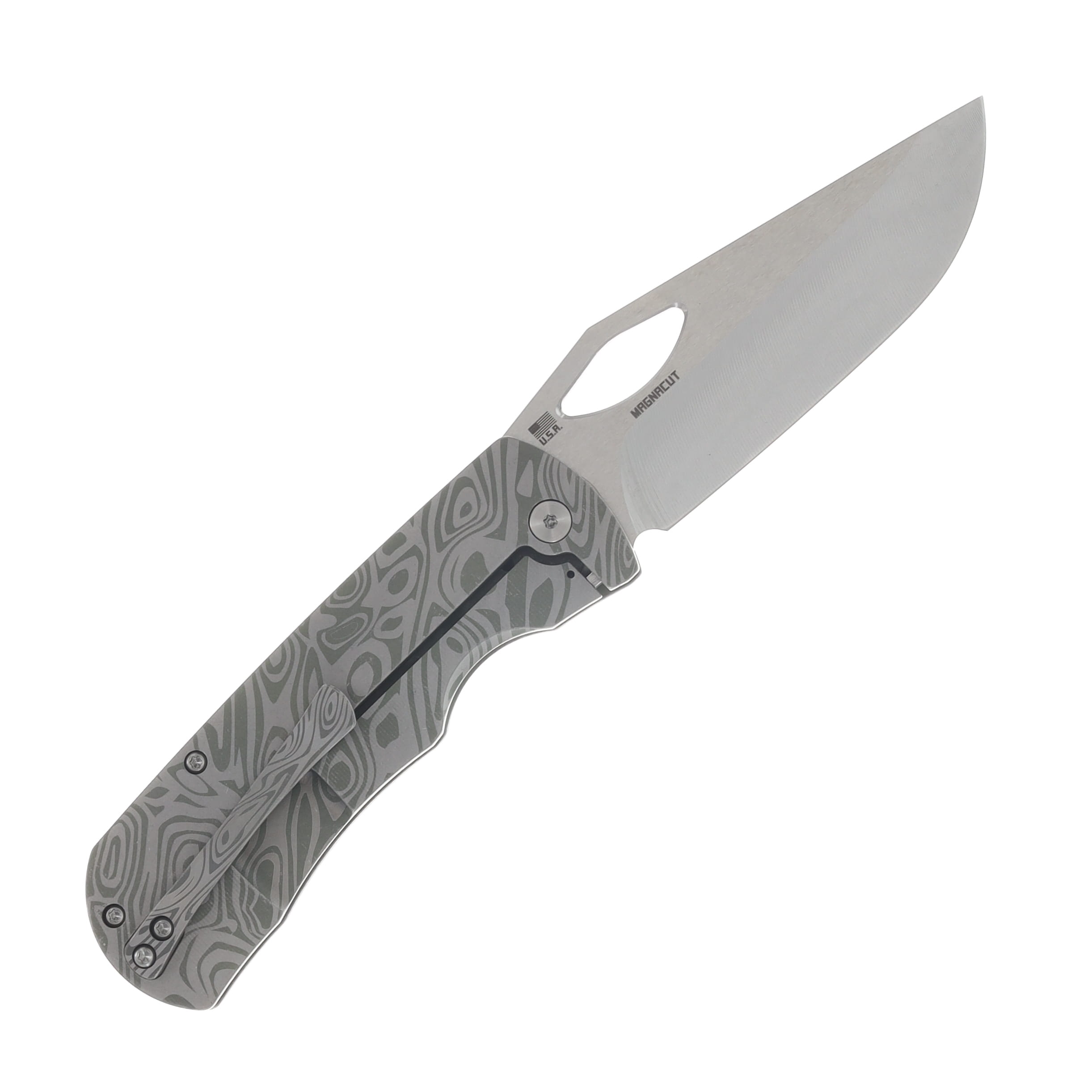 McNees Dixon Folding Knife MagnaCut/Rippled Green Titanium with Satin Hardware MCDIXRIPATGNSATHW View 2