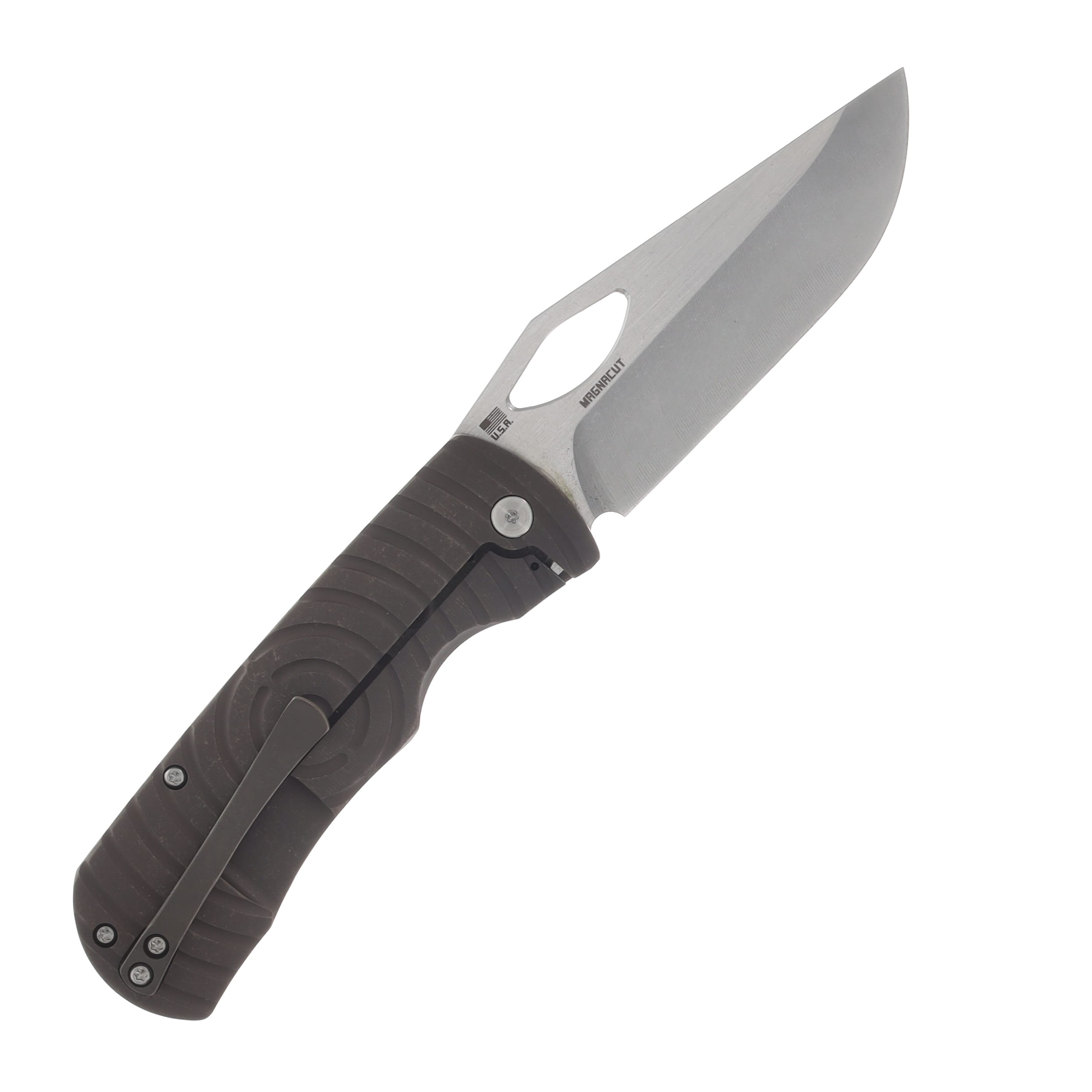McNees Dixon Folding Knife MagnaCut/Bronze Shockwave Titanium with Satin Hardware MCDIXSHOCKATBZSATHW View 2