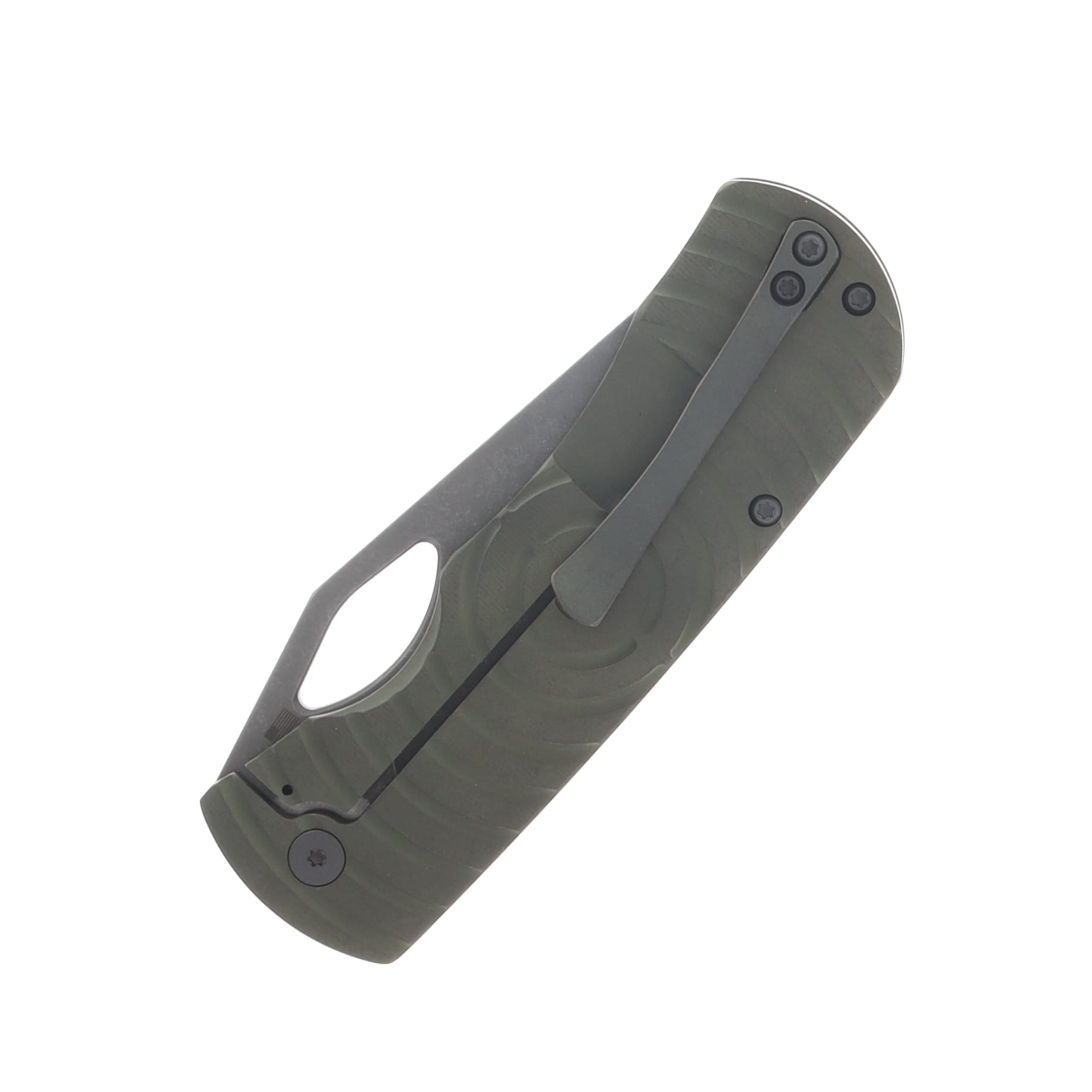 McNees Dixon Folding Knife MagnaCut/Bronzed Green Shockwave Titanium with Stonewash Hardware MCDIXSHOCKATGNBZSWHW View 6