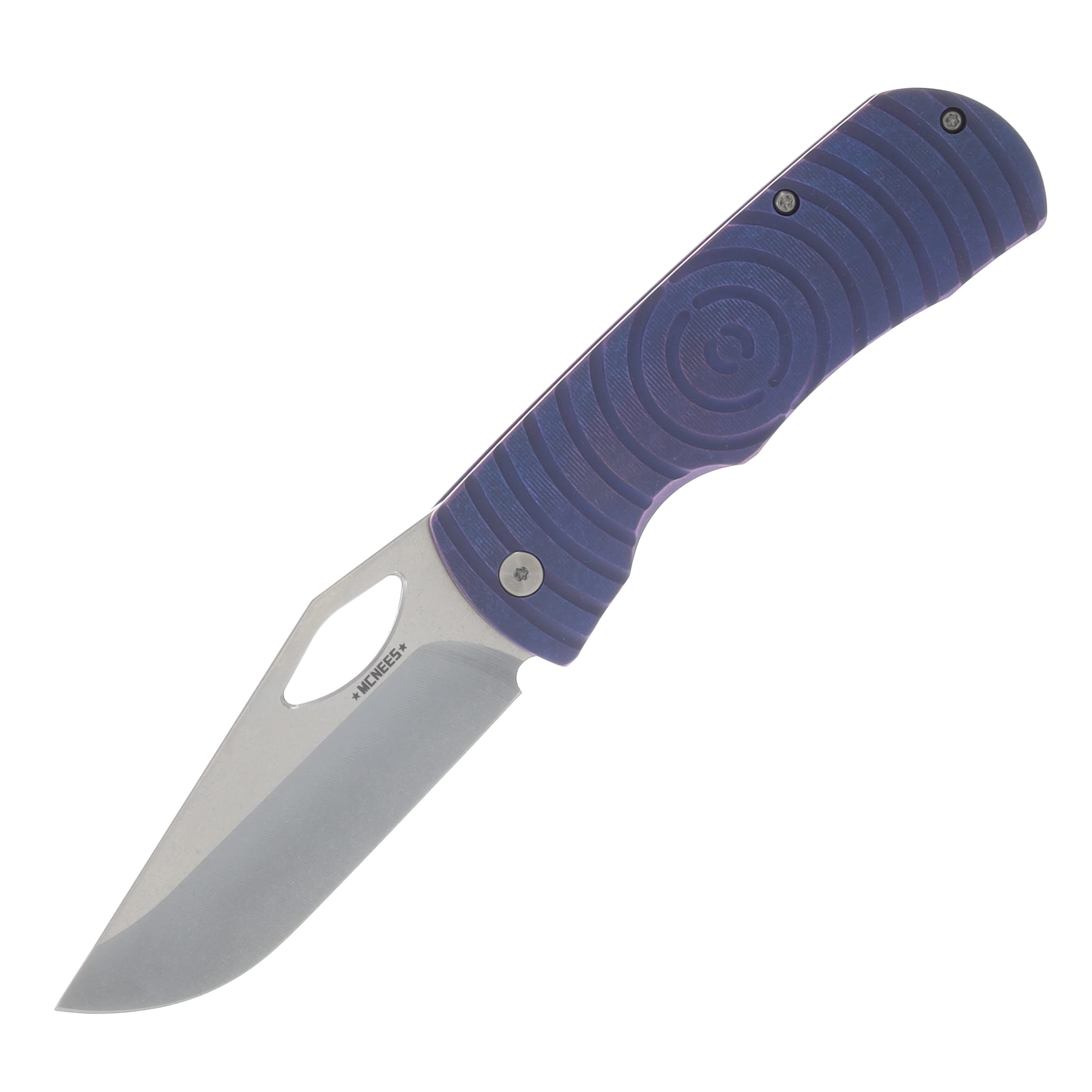 McNees Dixon Folding Knife MagnaCut/Violet Shockwave Titanium with Satin Hardware MCDIXSHOCKATVIOSATHW View 1