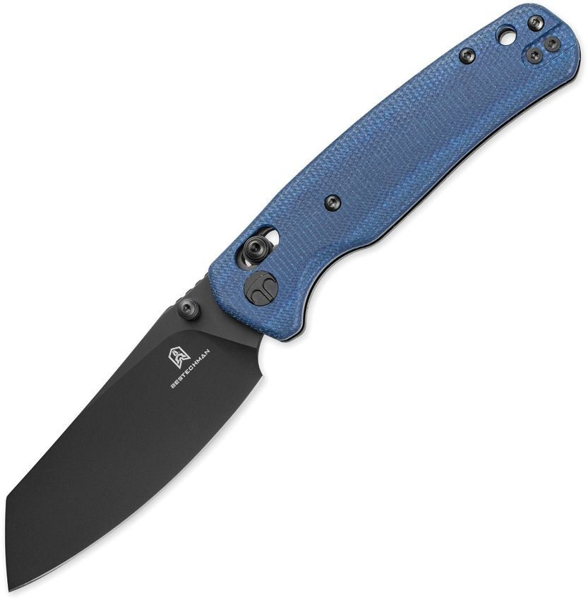 Bestechman Cicadas Wing Folding Knife PVD Reverse Tanto/Blue G-10 BMK06M4 View 1