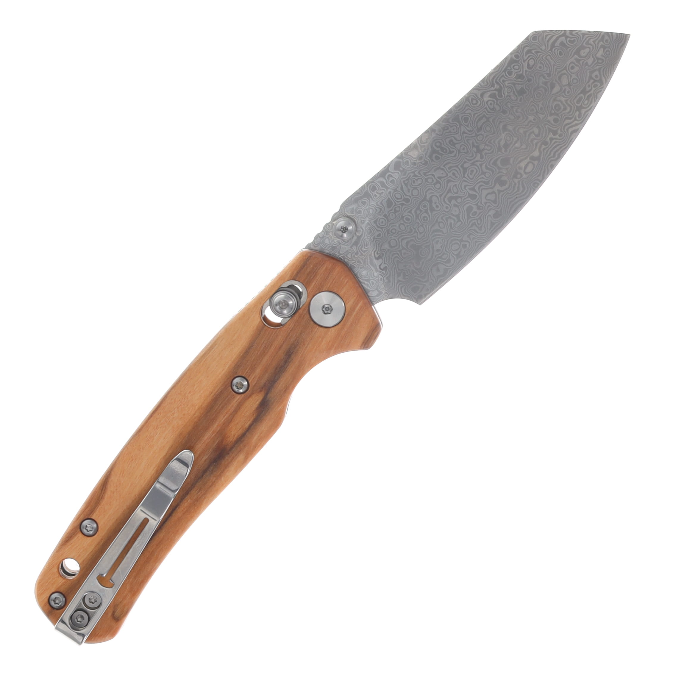 Bestech Cicadas Wing Crossbar Lock Folding Knife Damascus/Olive Wood BMK06W2 View 2