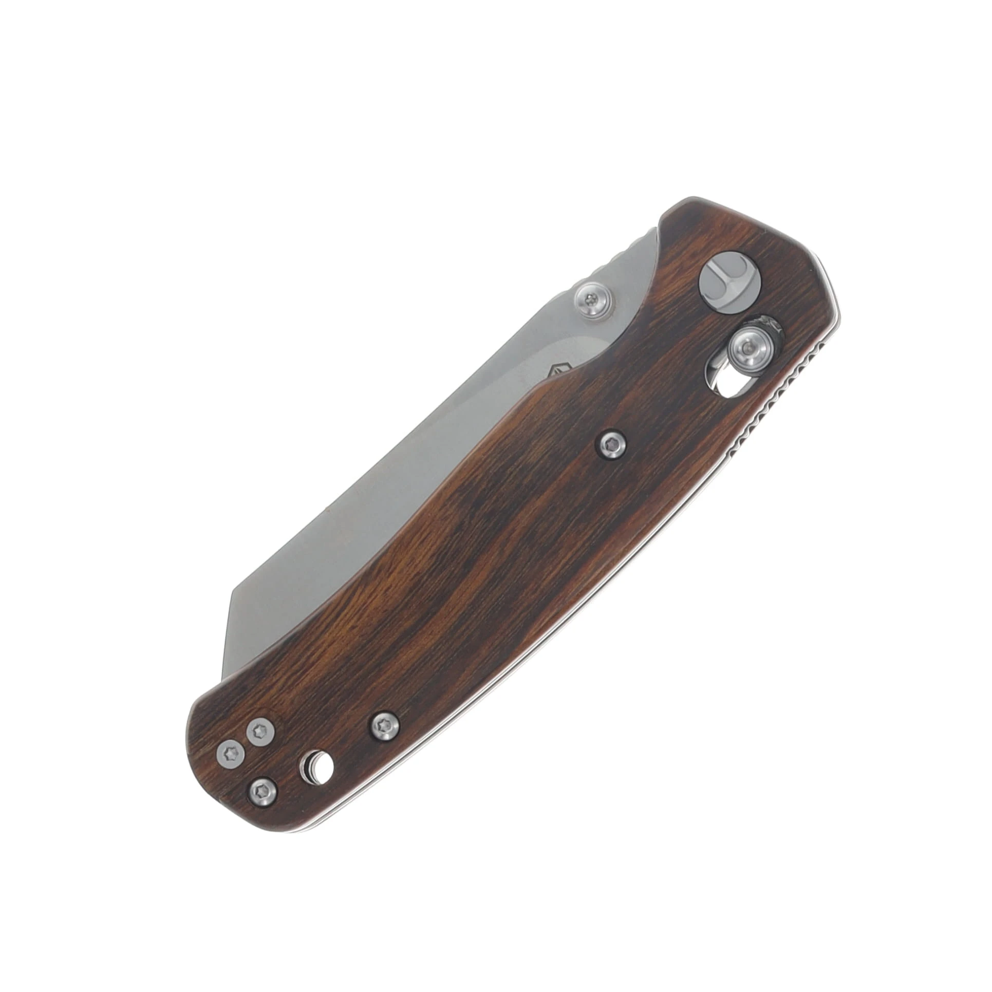 Bestechman Cicada's Wing Crossbar Lock Folding Knife Satin Reverse Tanto/Ironwood BMK06W3 View 5