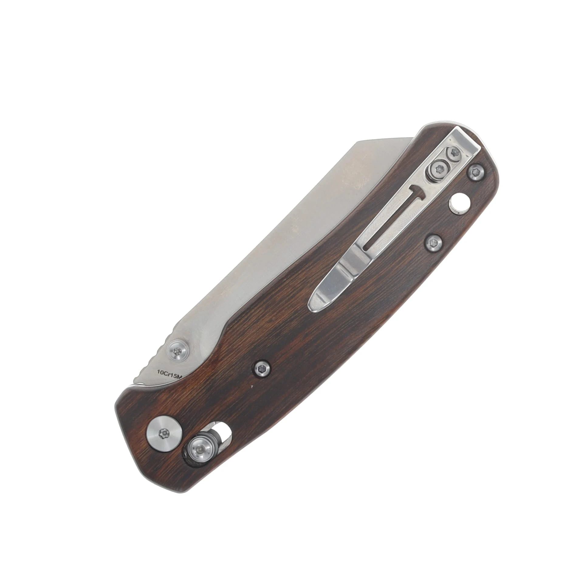 Bestechman Cicada's Wing Crossbar Lock Folding Knife Satin Reverse Tanto/Ironwood BMK06W3 View 6