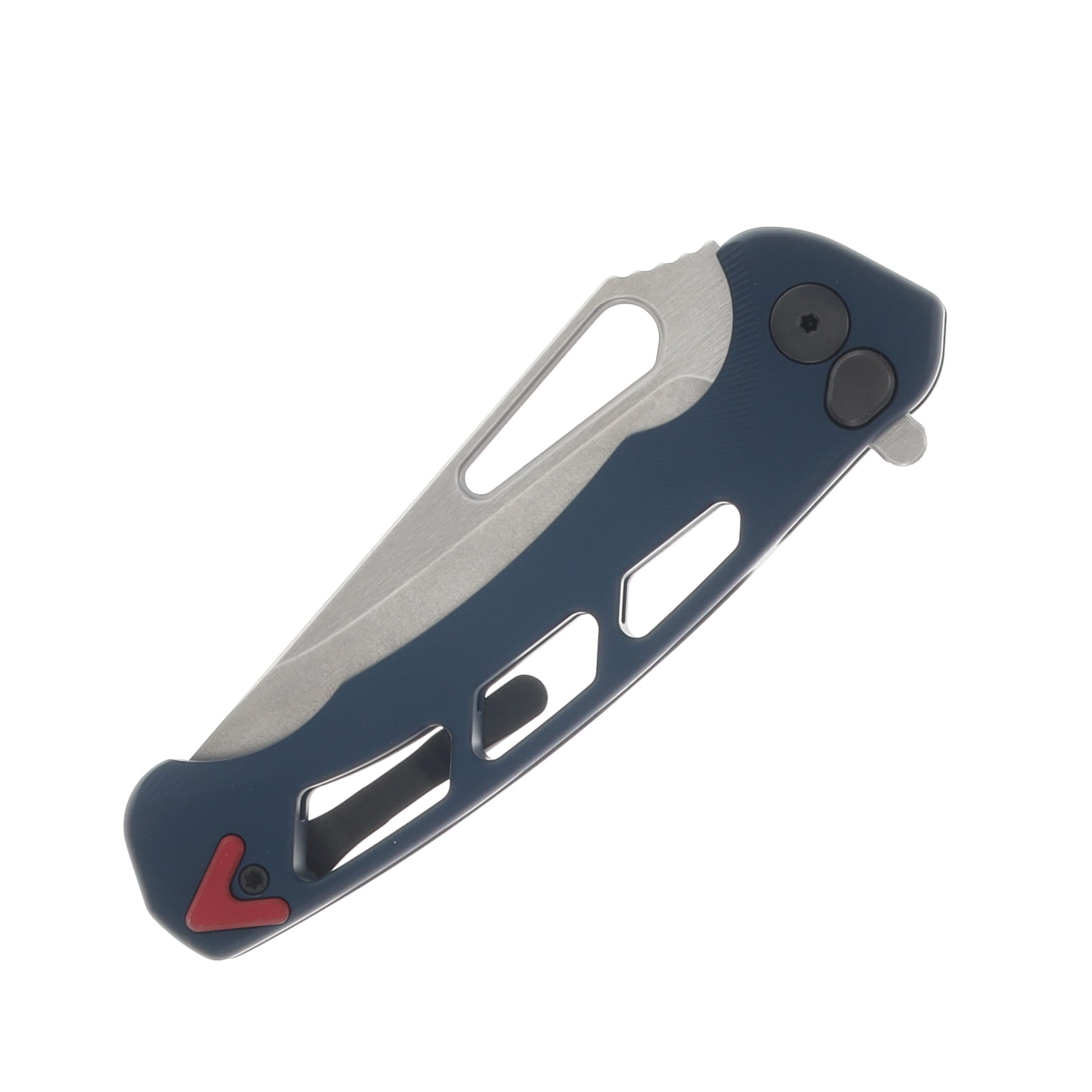 Dead Reckon Integral Vertebrae Folding Knife Stonewash S45VN New Sexy Modified Clip Point/Navy Aluminum with Red Anchor RB-3462NVRD View 5