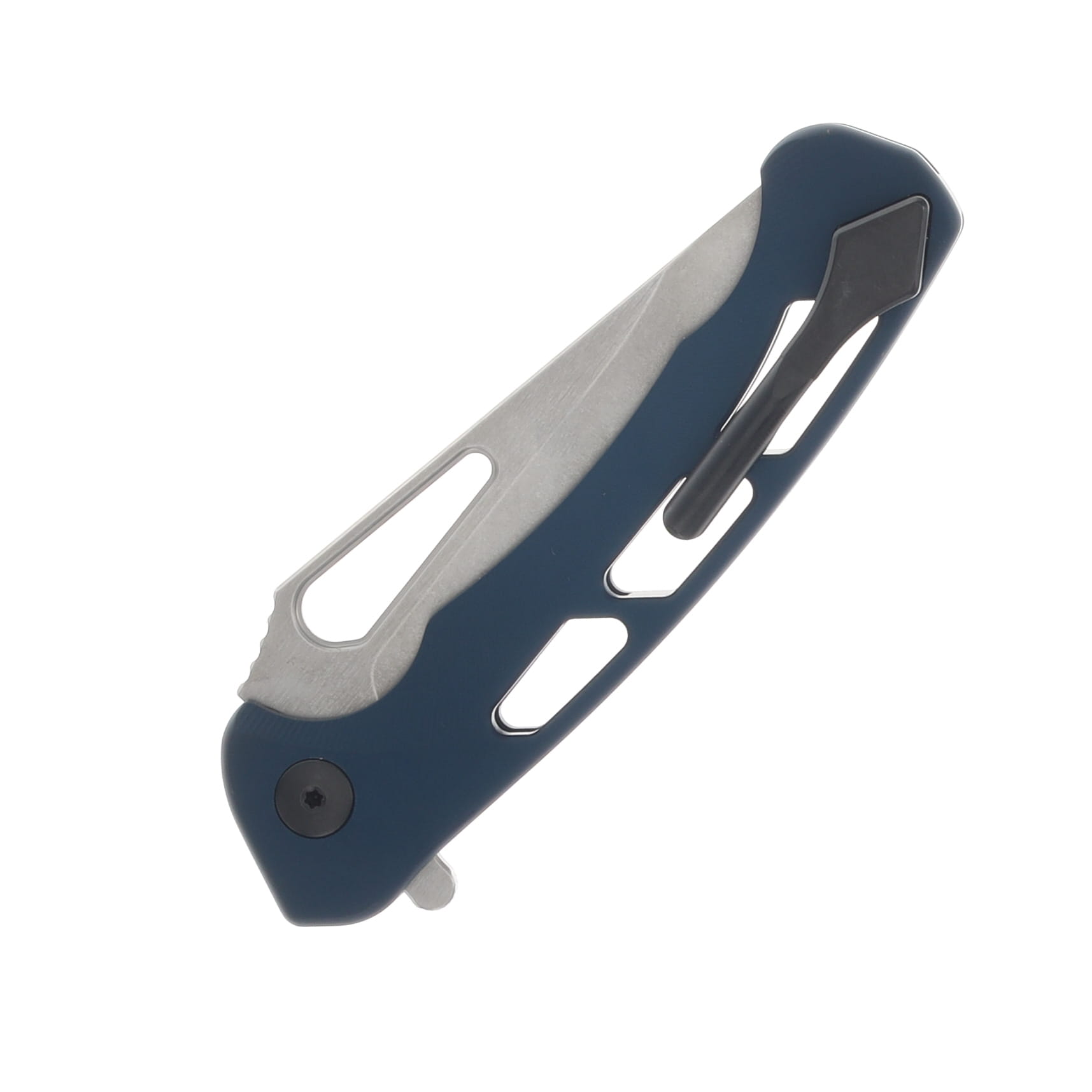 Dead Reckon Integral Vertebrae Folding Knife Stonewash S45VN New Sexy Modified Clip Point/Navy Aluminum with Red Anchor RB-3462NVRD View 6