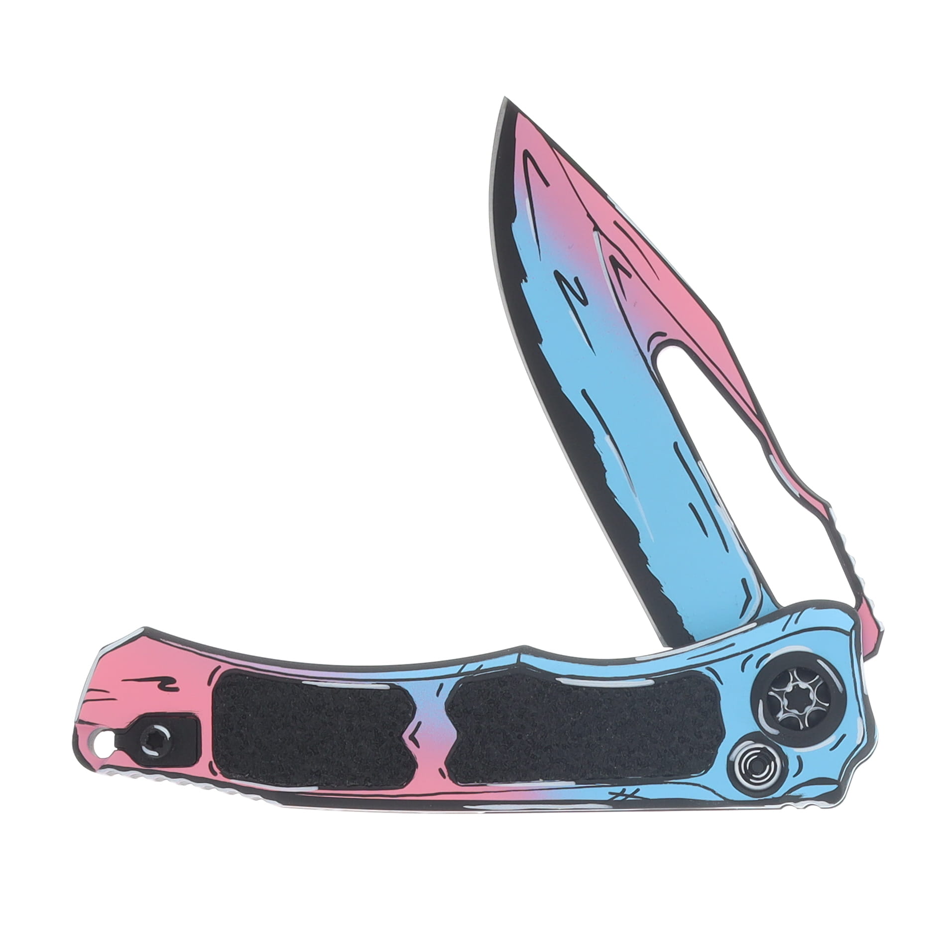 Heretic Wraith V4 Button Lock Folding Knife Cel Shade Cotton Candy Magnacut H001-CS-CC View 3