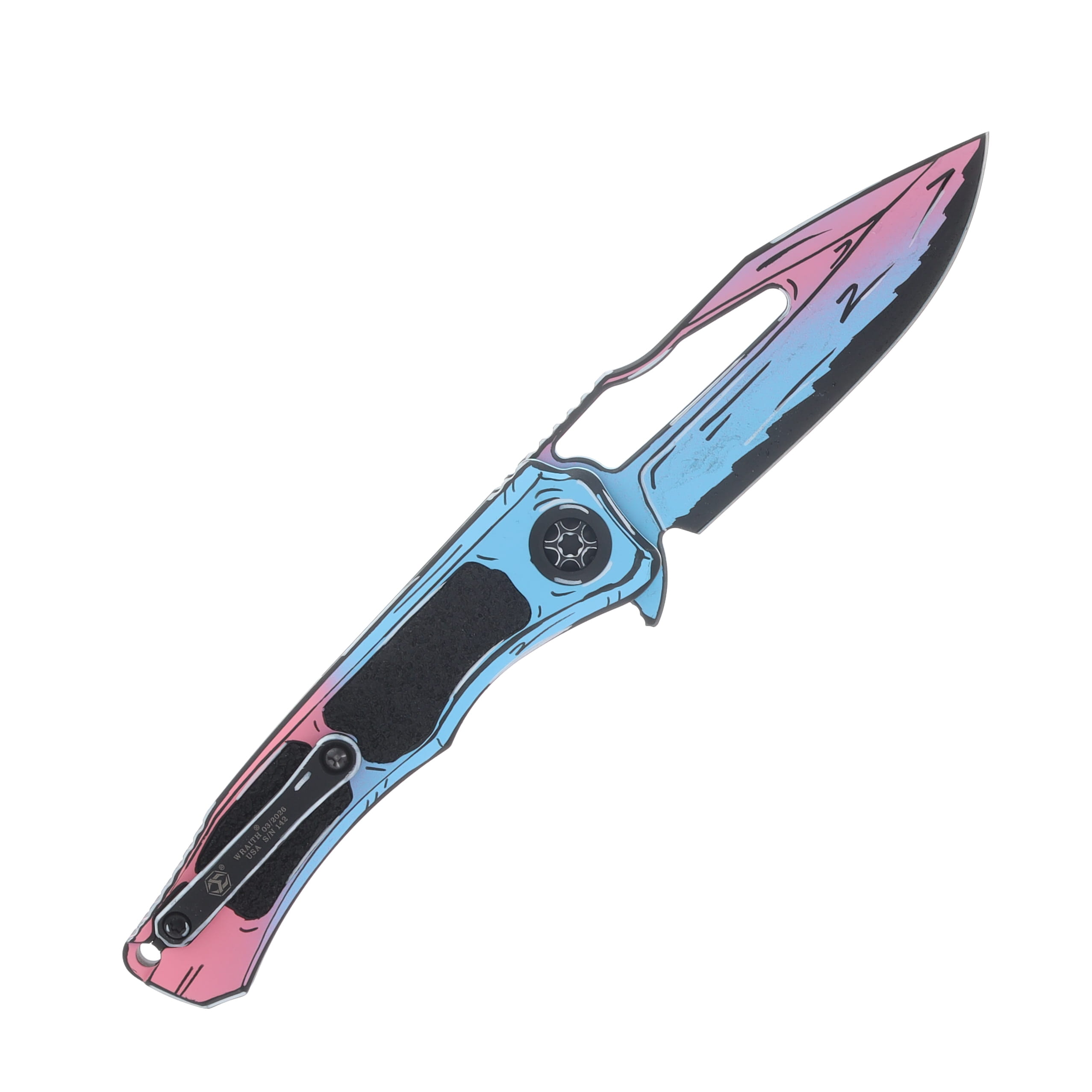 Heretic Wraith V4 Button Lock Folding Knife Cel Shade Cotton Candy Magnacut H001-CS-CC View 2