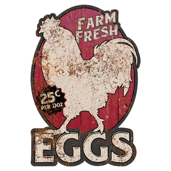 Fresh Eggs Embossed Die Cut Sign SG7062 View 1