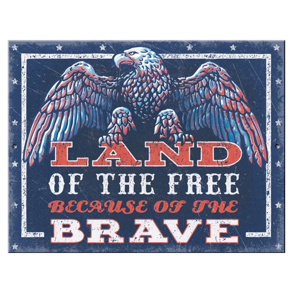 SH Land Of The Free Tin Sign SG7213 View 1