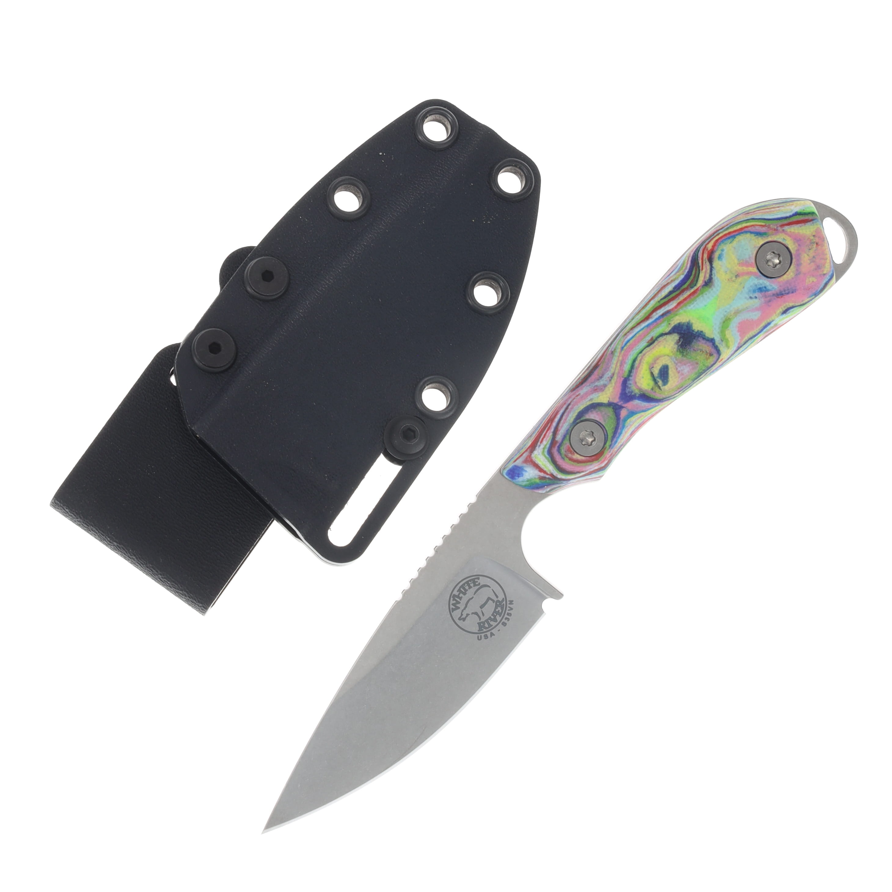 White River SMKW Exclusive Model 1 Fixed Blade Knife Stonewash S35VN/Multi Color G-10 WRM1-GMCB View 1