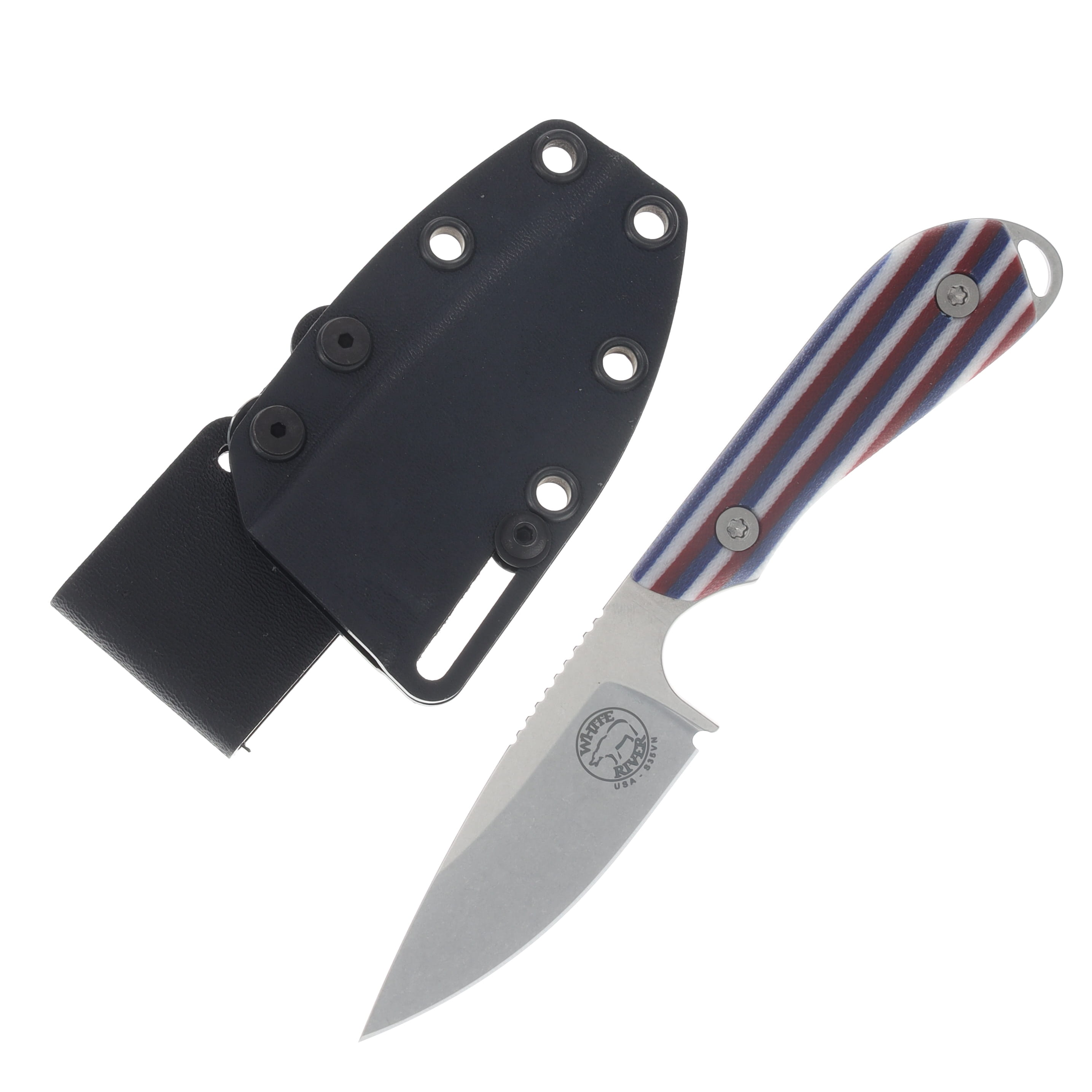 White River SMKW Exclusive Model 1 Fixed Blade Knife Stonewash S35VN/Americana G-Carta WRM1-GCRTAMR View 1