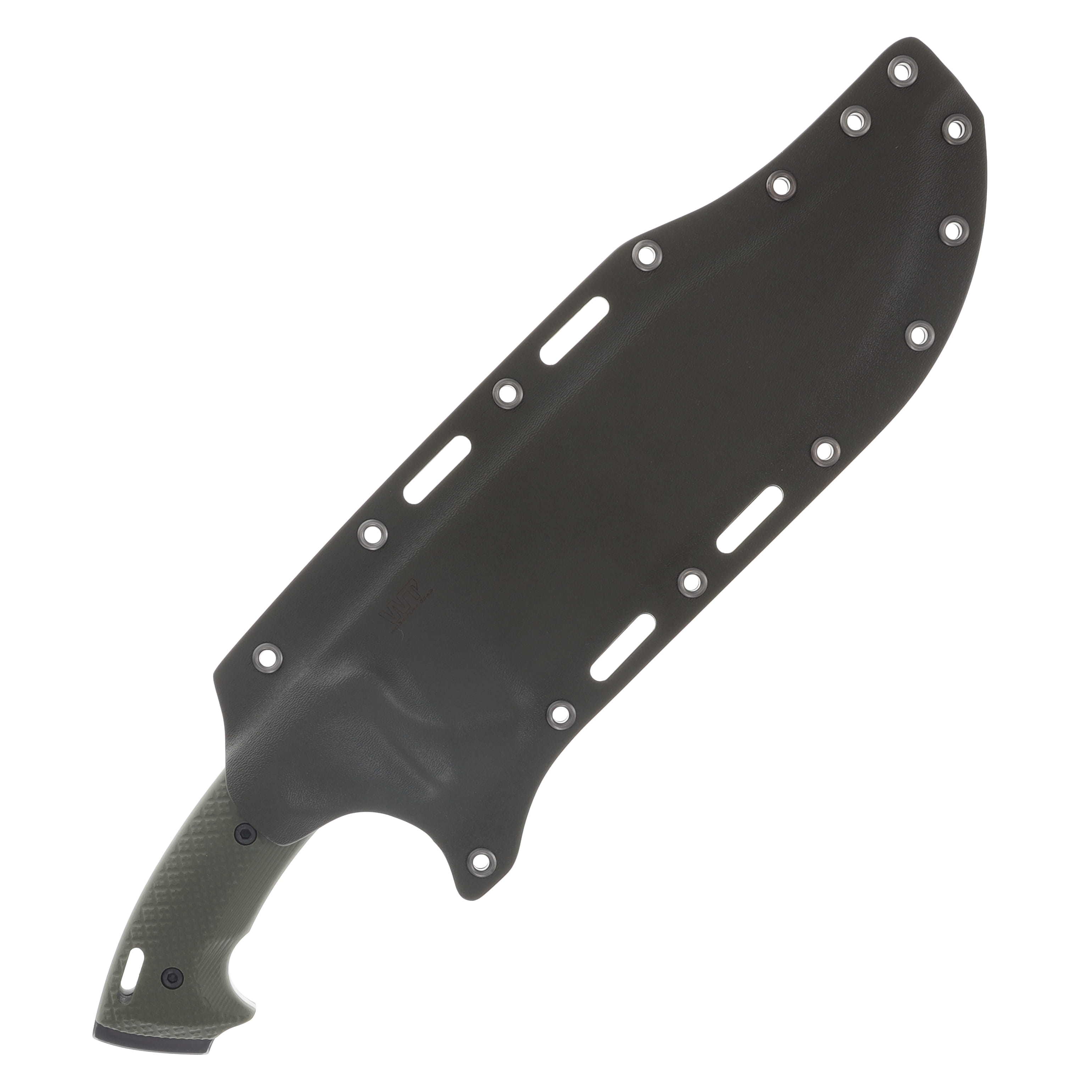 Work Tuff Gear Primal Fixed Blade Knife Satin K329/OD Green Gator Grip G-10 with OD Green Kydex Sheath SG-K329 View 4