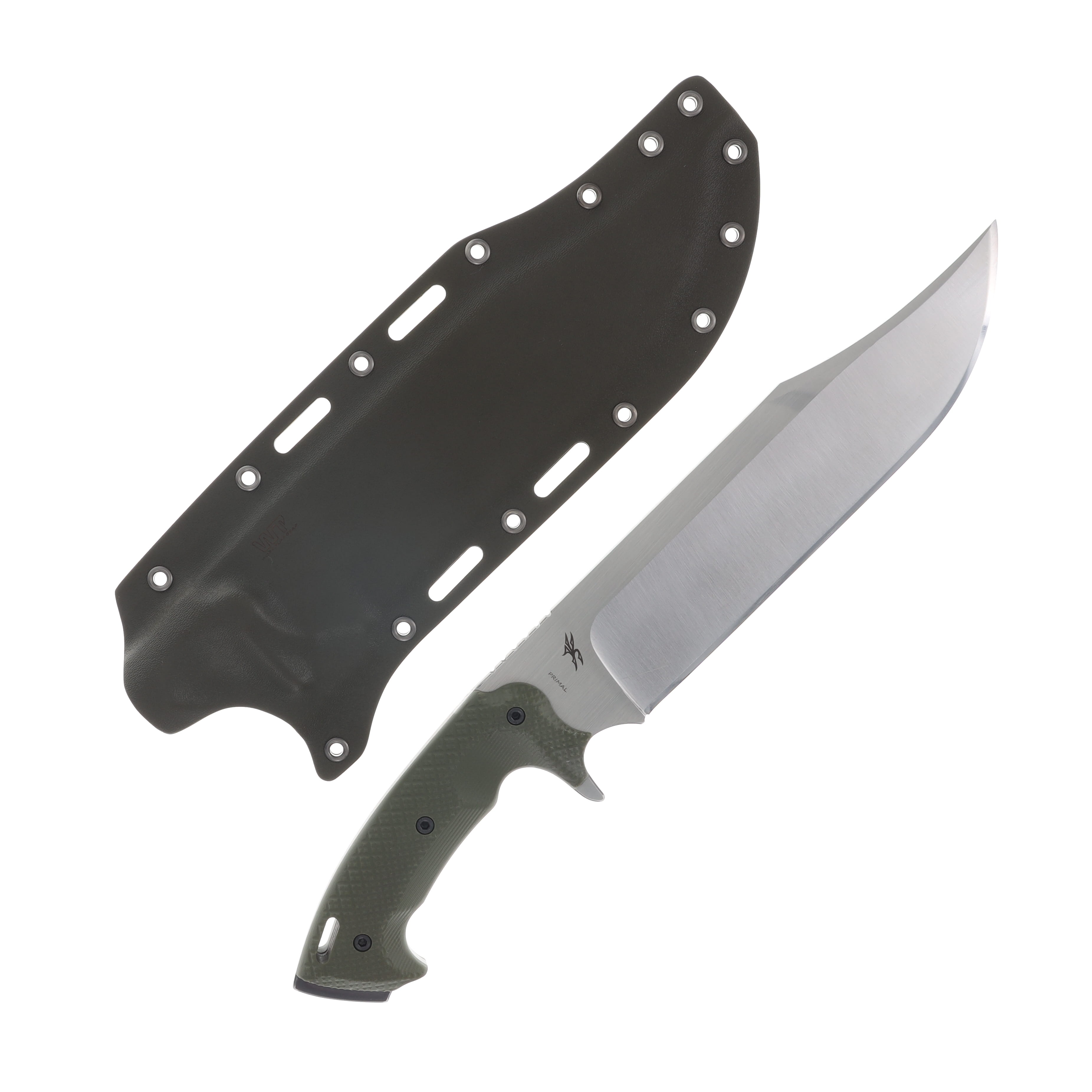 Work Tuff Gear Primal Fixed Blade Knife Satin K329/OD Green Gator Grip G-10 with OD Green Kydex Sheath SG-K329 View 2
