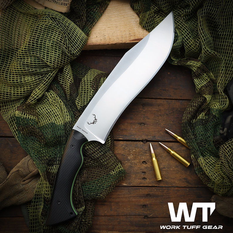 Work Tuff Gear Night Hunter Gen 2 Fixed Blade Knife Satin K329/Black G-10 with Neon Green Liner SBG-K329 View 7